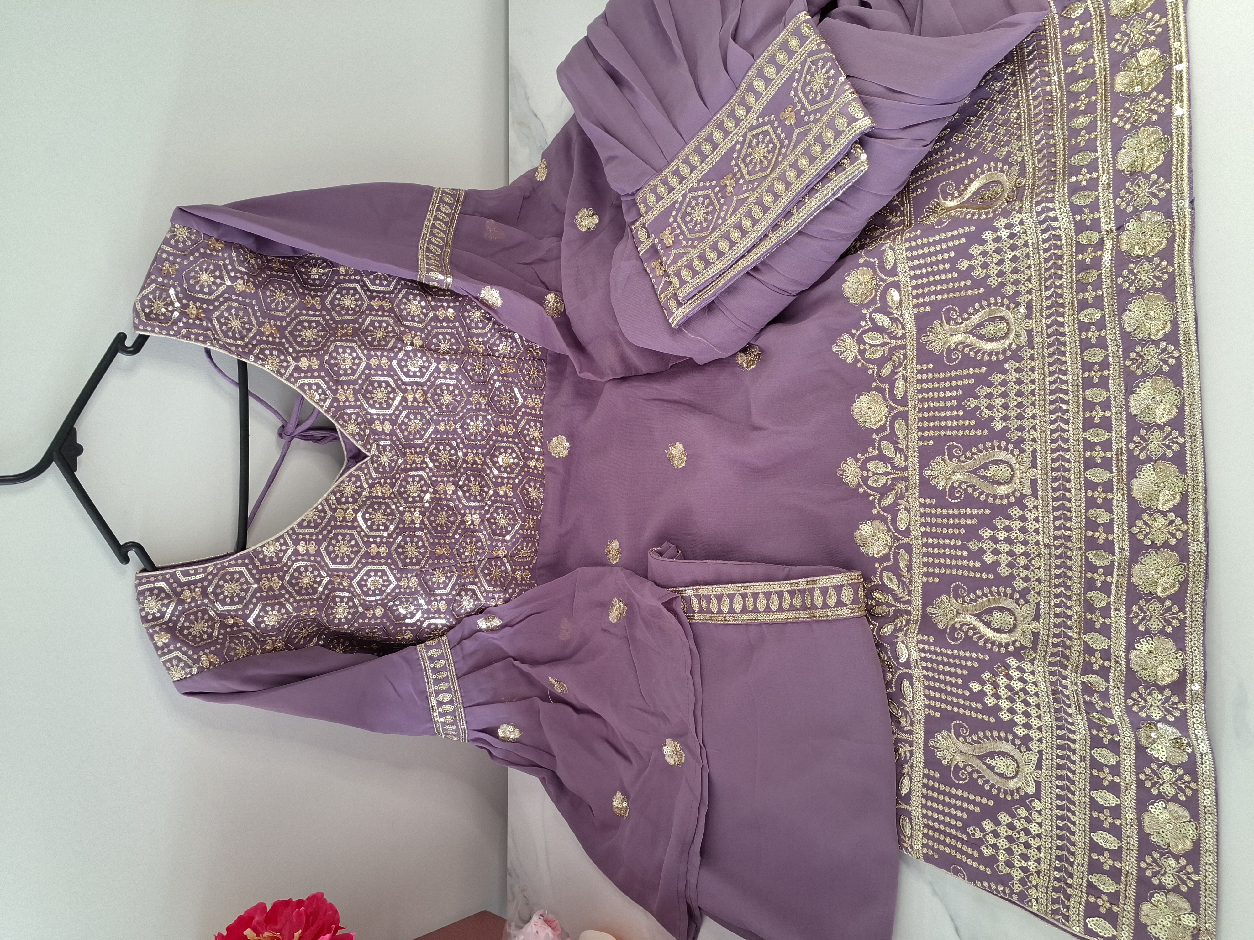 Solid Lavender Salwar suit, size 36-38