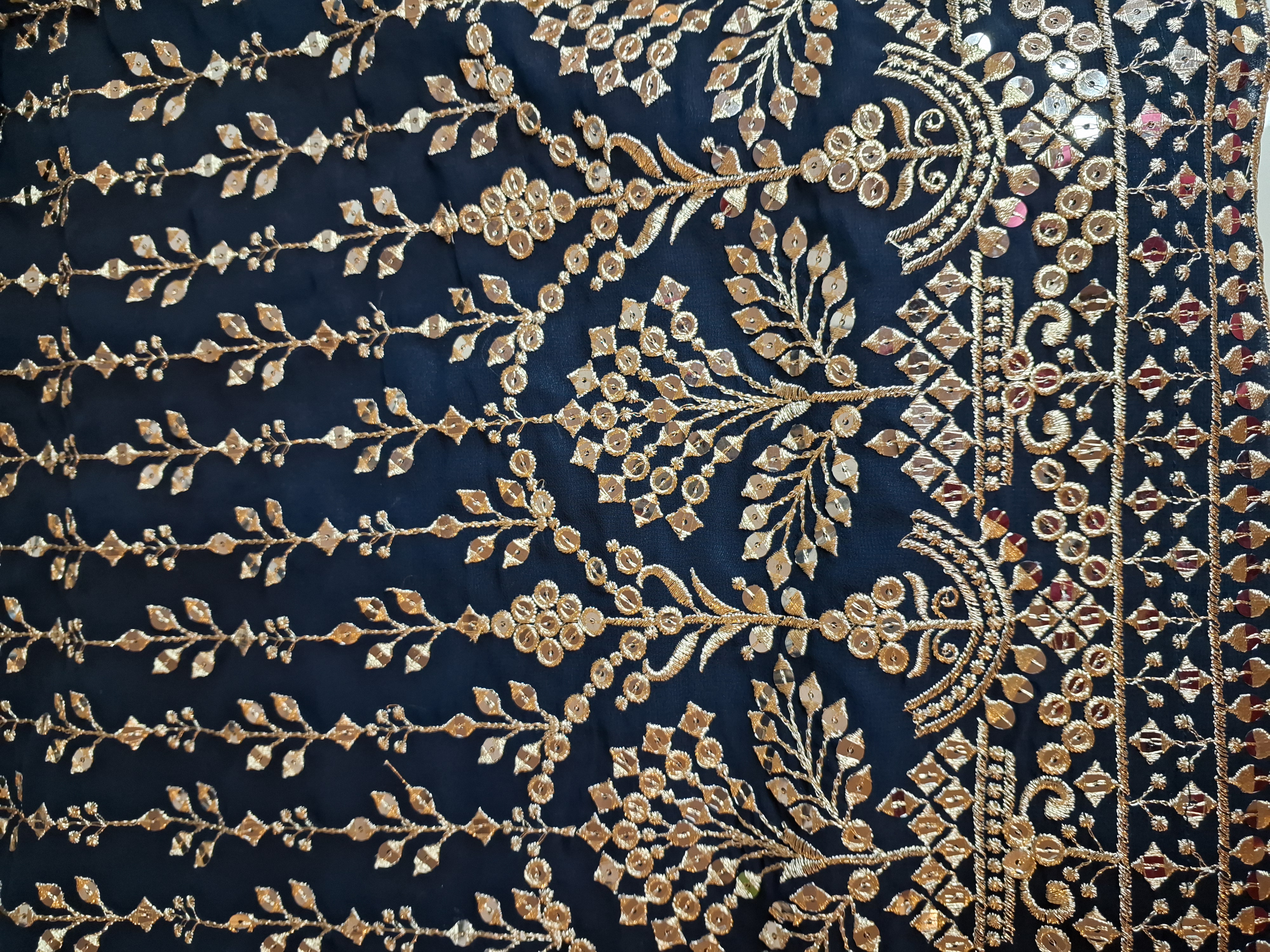 Teal blue Sharara suit, size 42-43 