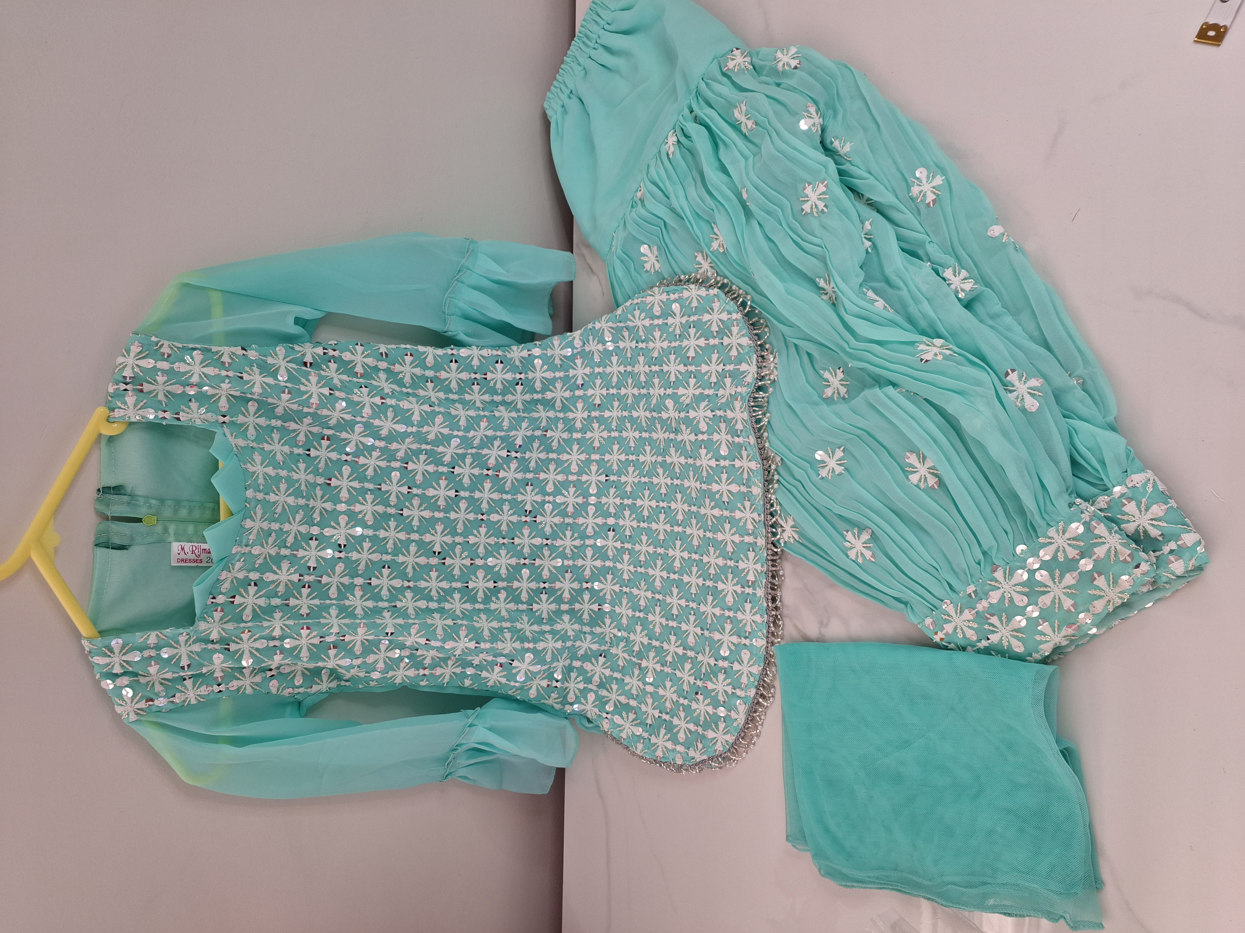 kids Mint Blue Salwar suit, size 26 (5-6 years)