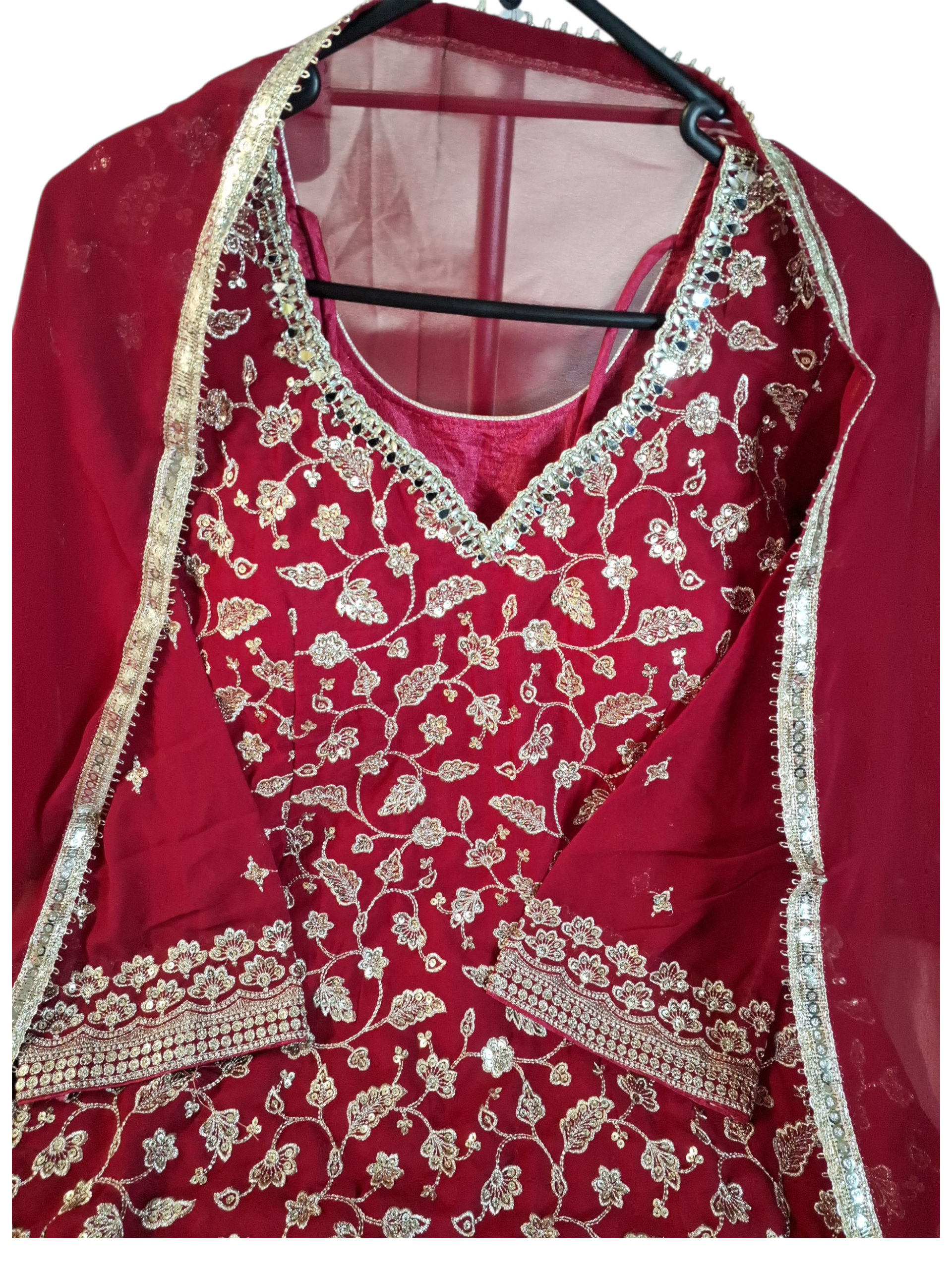 Rani pink Sharara suit, size 38 