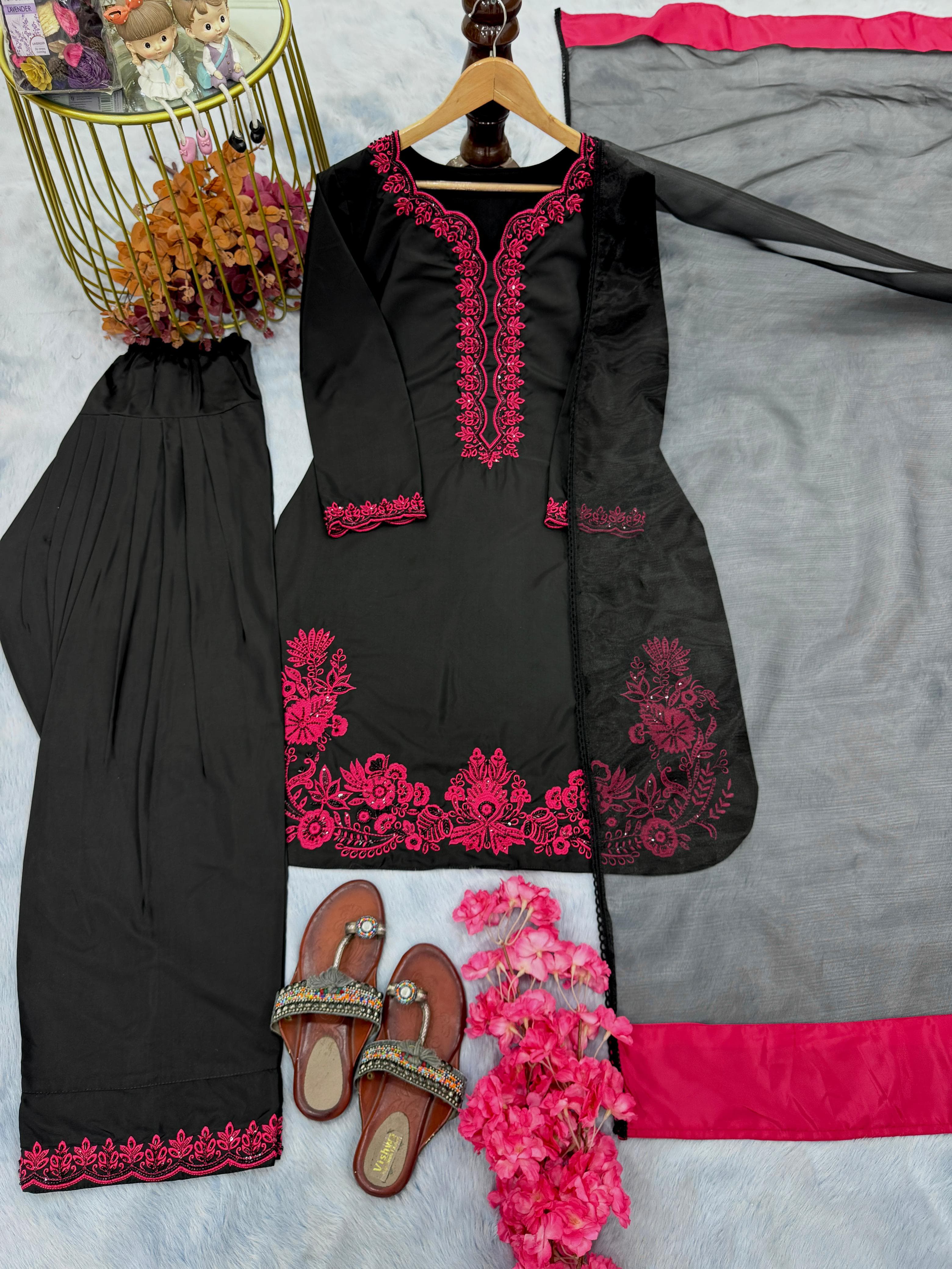 Designer party wear semi Farshi salwar, sizes 38, 40, 42 and 44