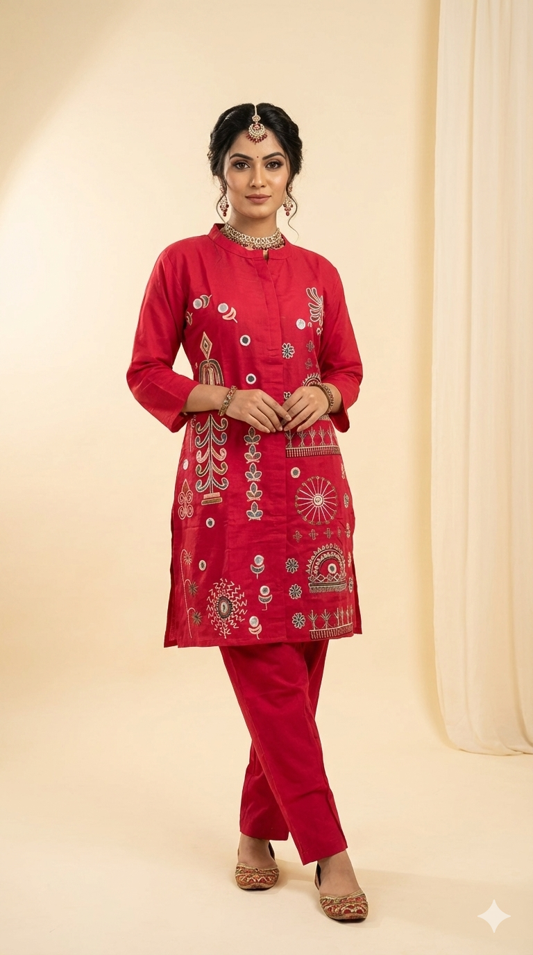 Raspberry pink Embroidered Co-ord set, size 38, 40 and 42