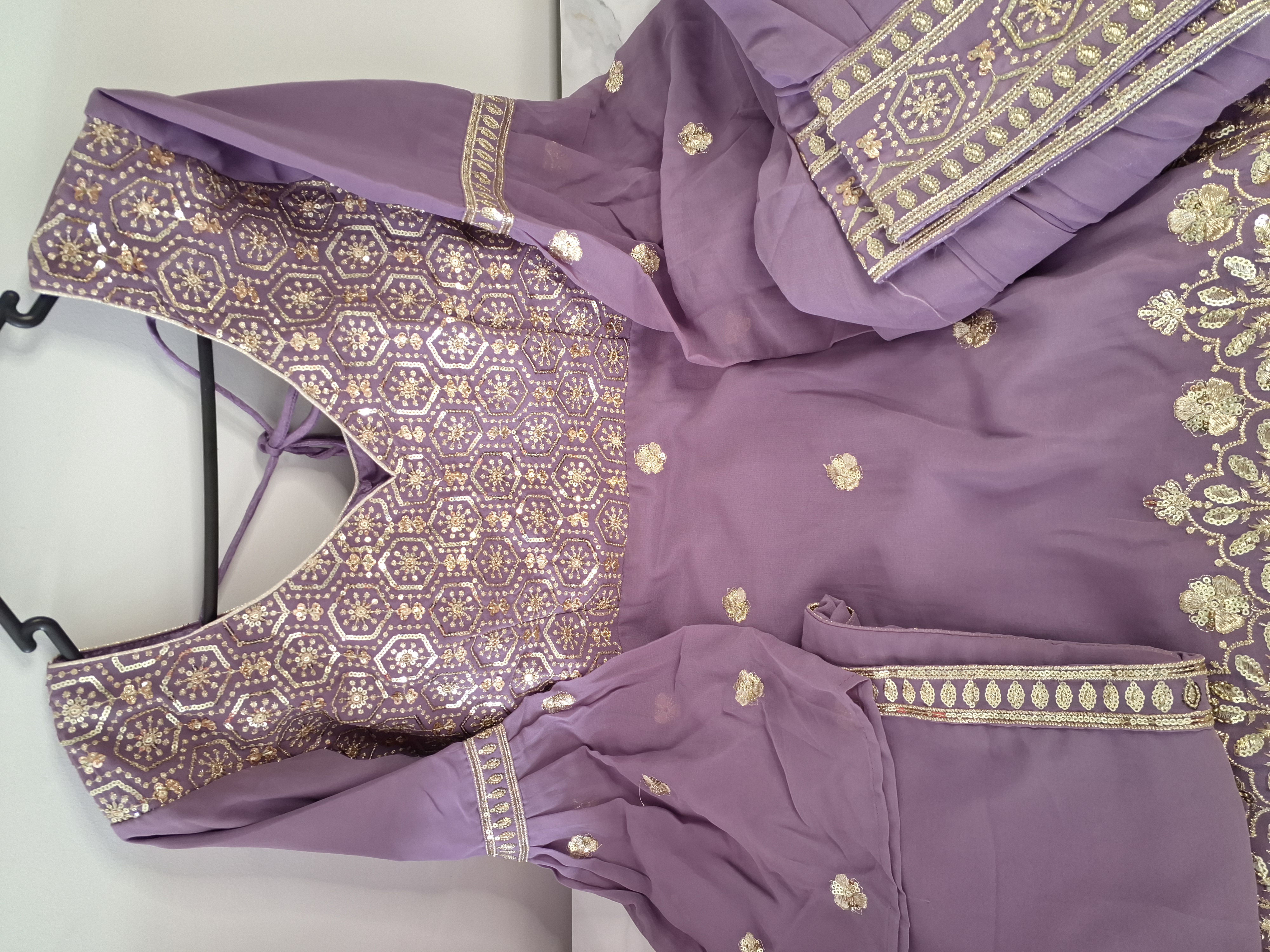 Solid Lavender Salwar suit, size 36-38
