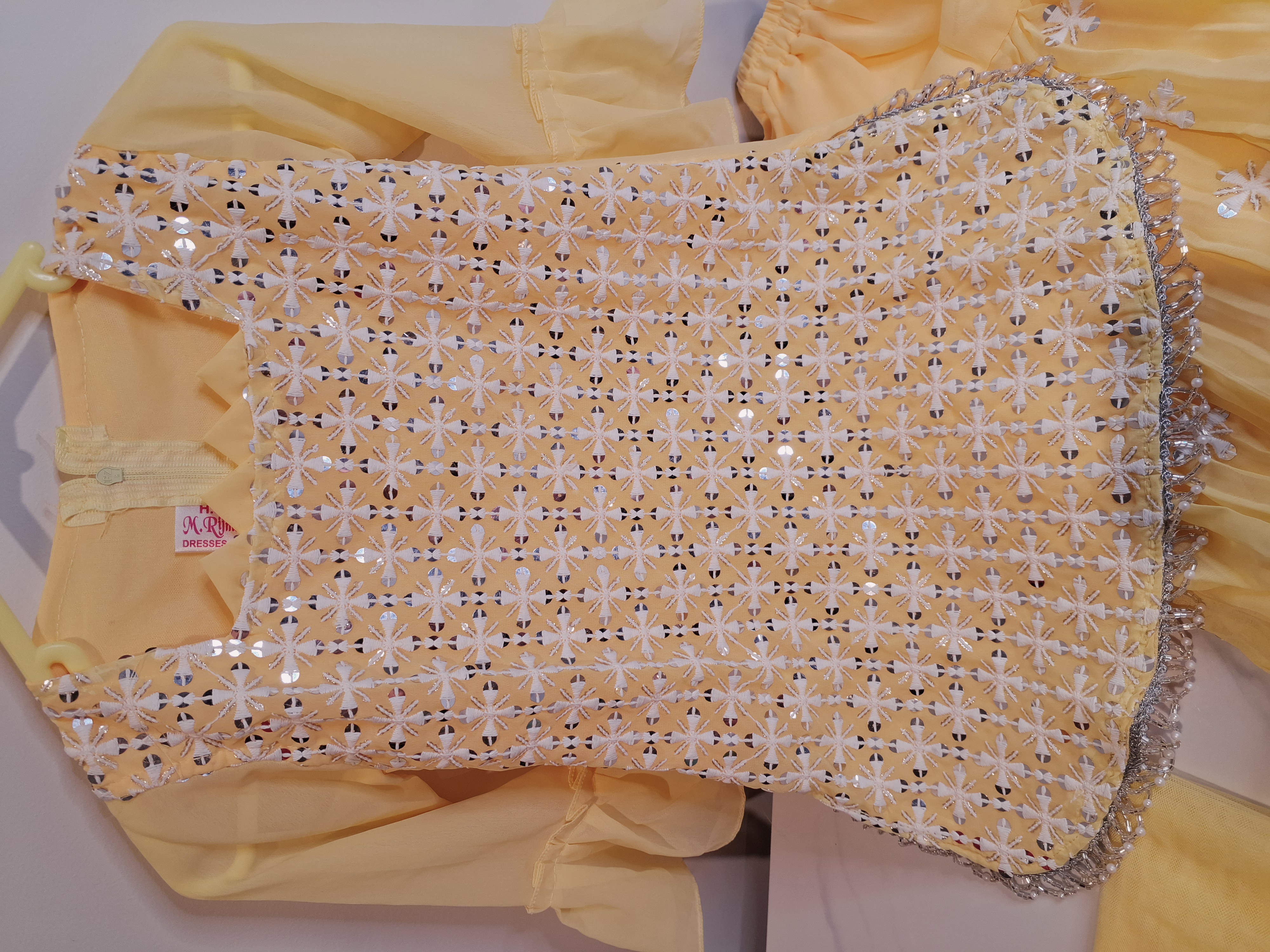 kids Yellow Salwar suit, size 22 (3 years) and 28 (7 years)