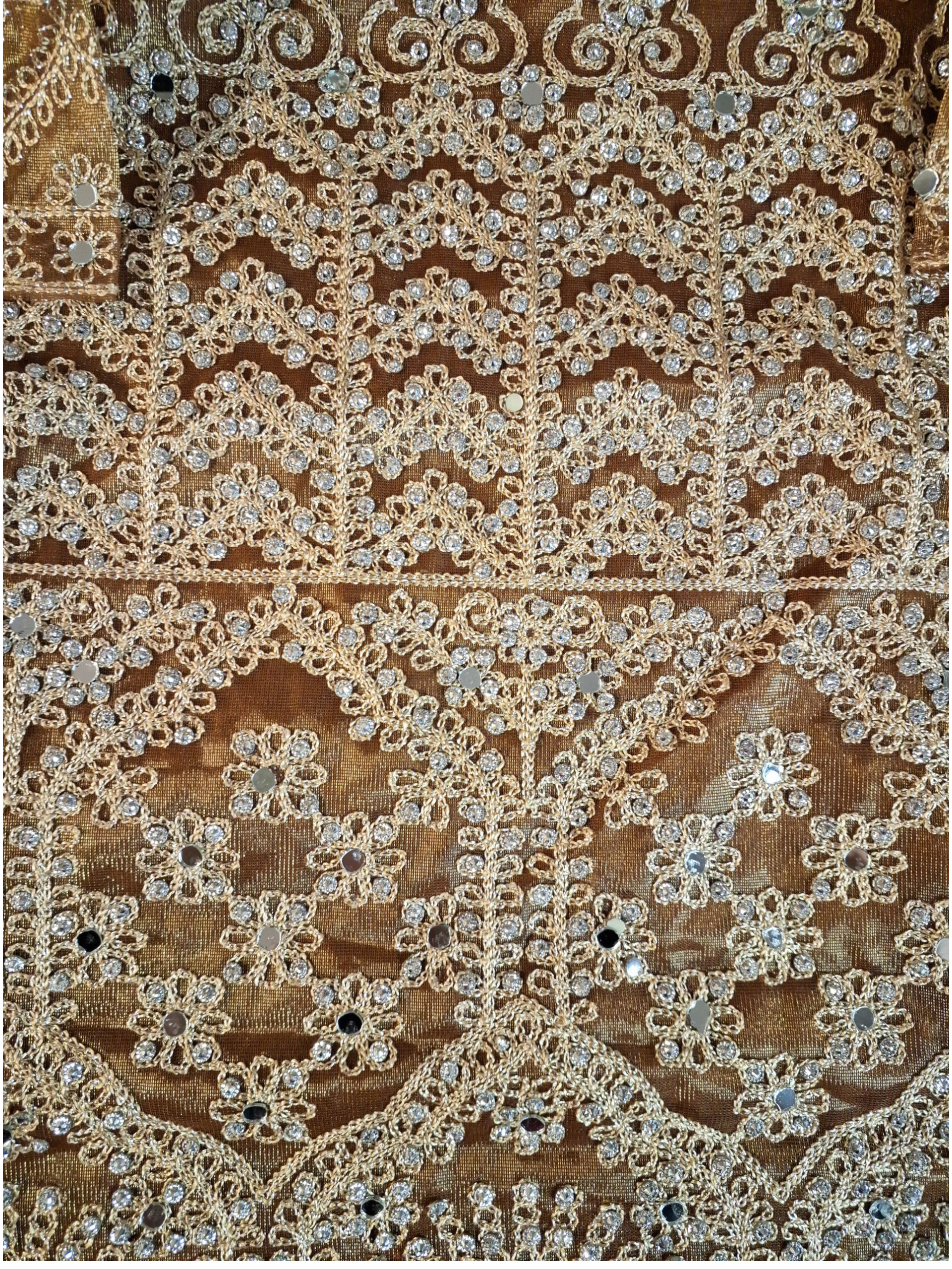 Front back fully embroidered palazzo suit, size 40 