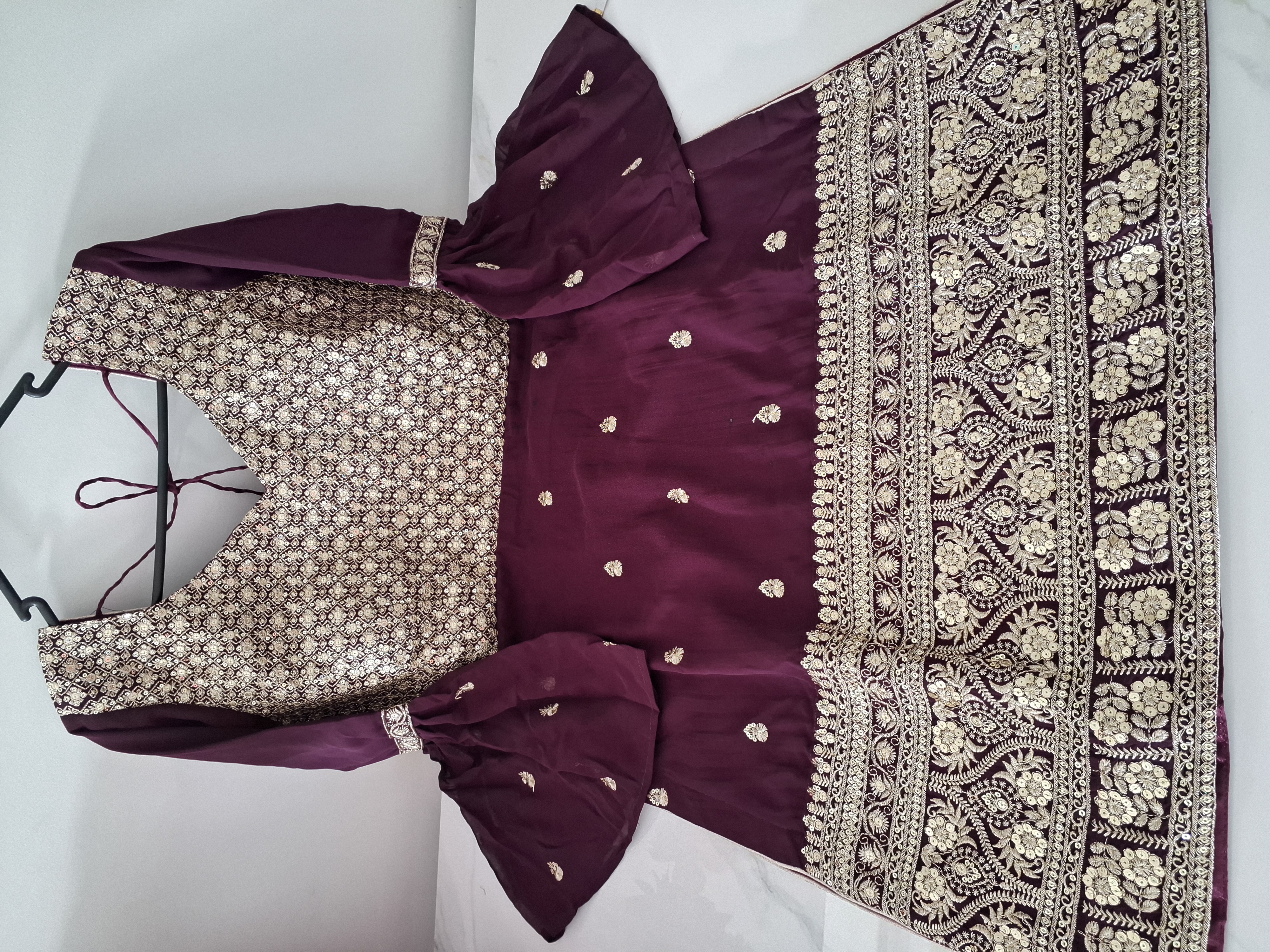 Wine Salwar suit, size 36-38