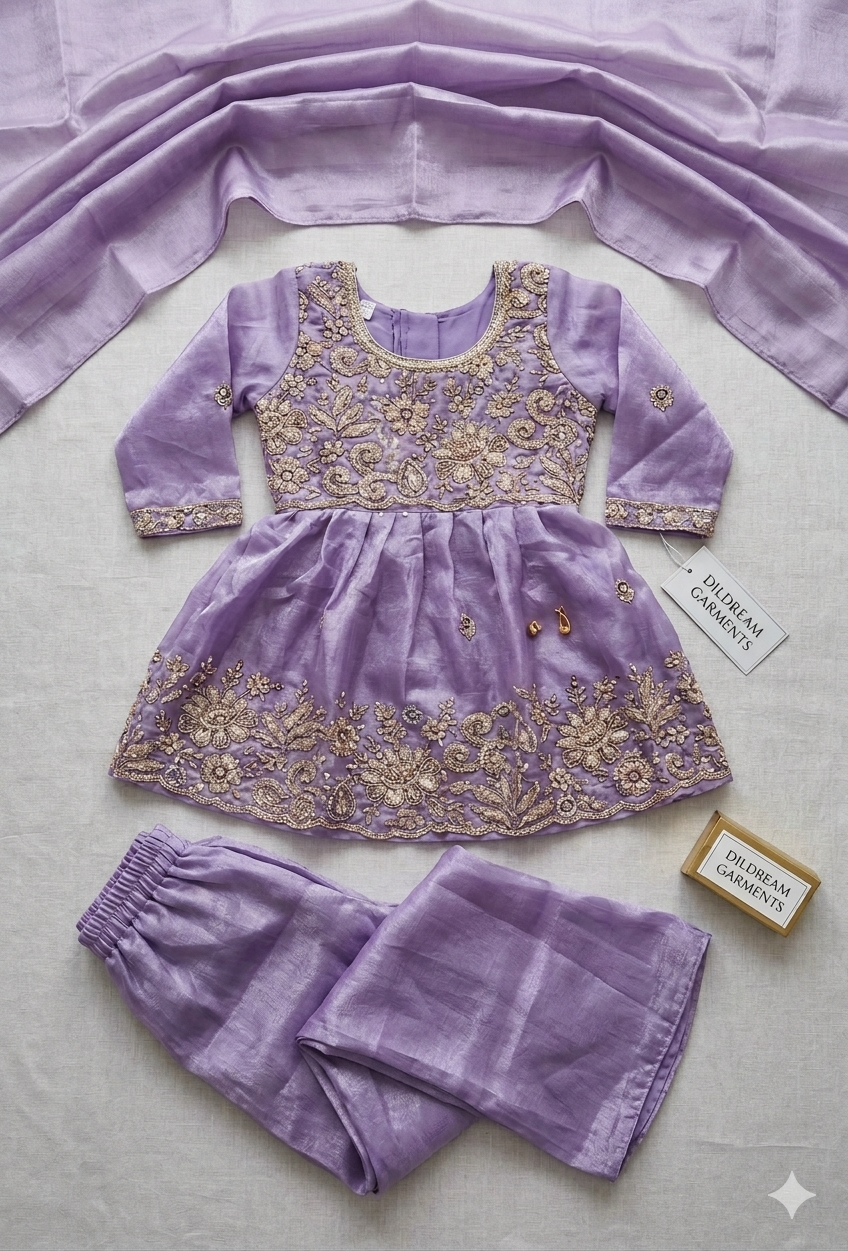 Lavender Embroidered anarkali, size 20 to 36