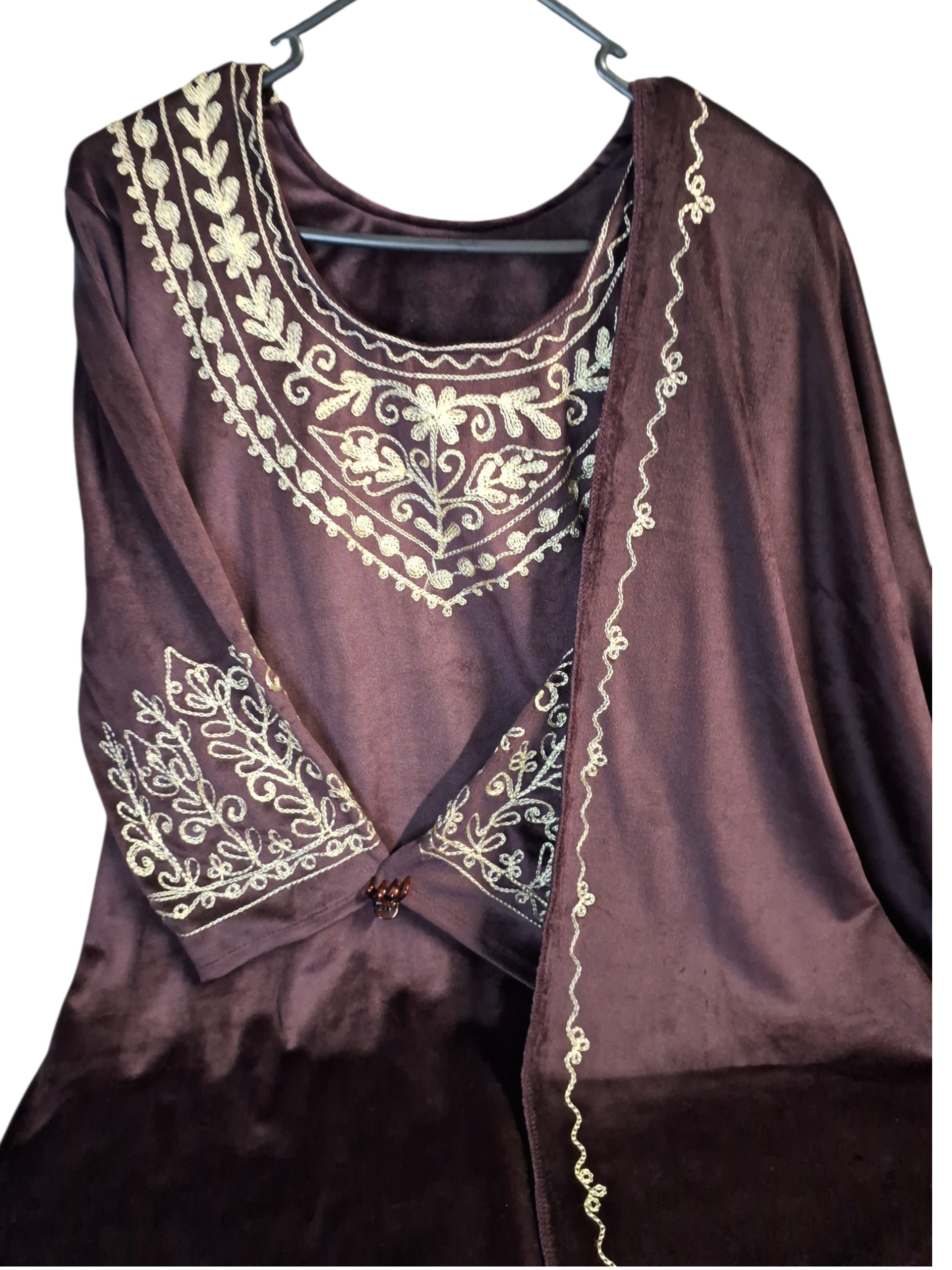 Embroidered Velvet Suit Set size 42-44 