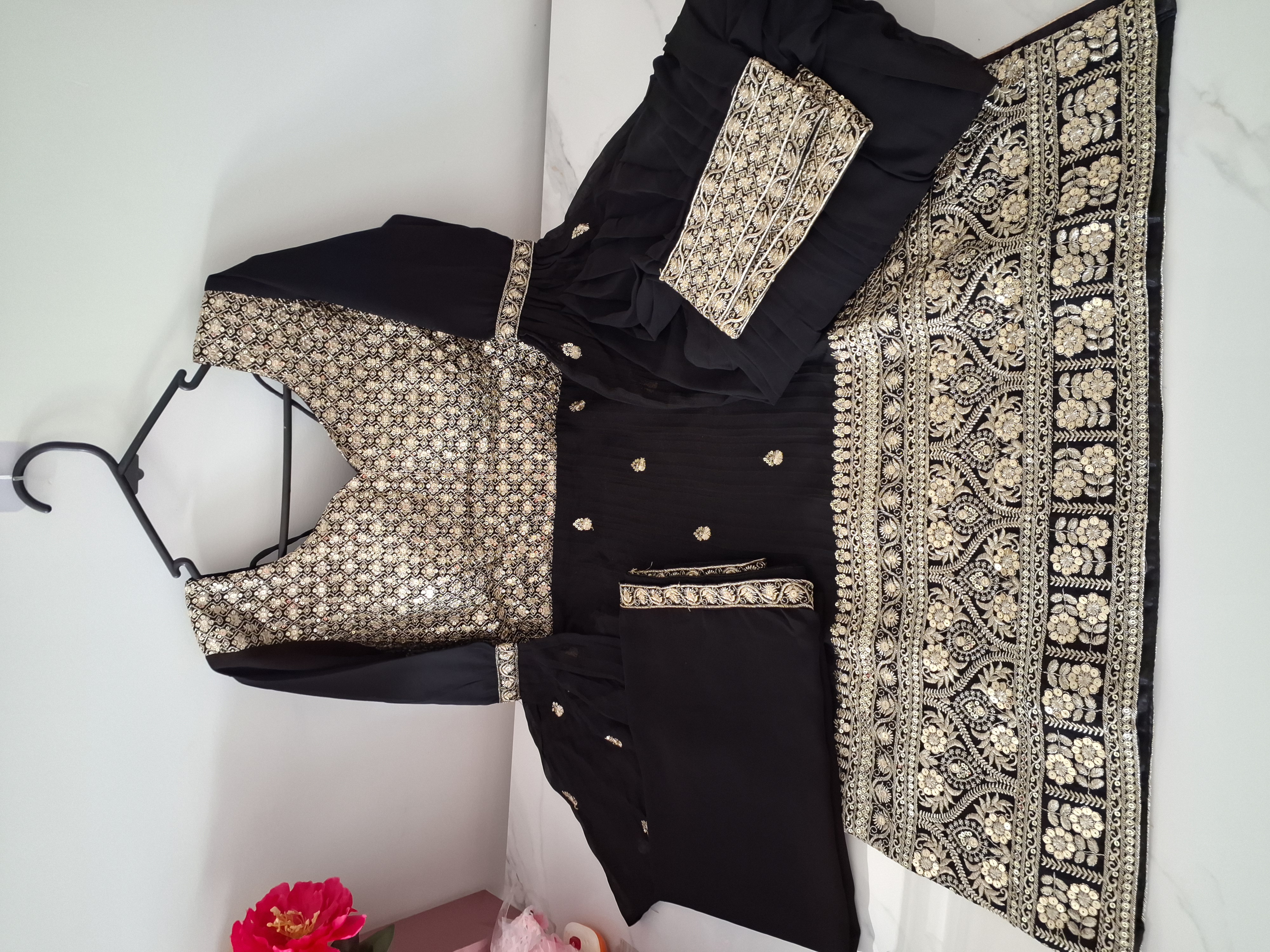 Black Salwar suit, size 36-38