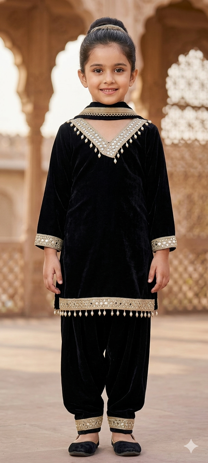 Kids Velvet Black Suit,  size from 2 years to 16 years 