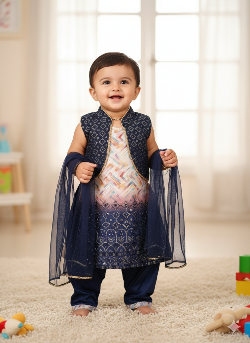 Traditional Afghani Salwar suit for kids, size 20 (2 years)