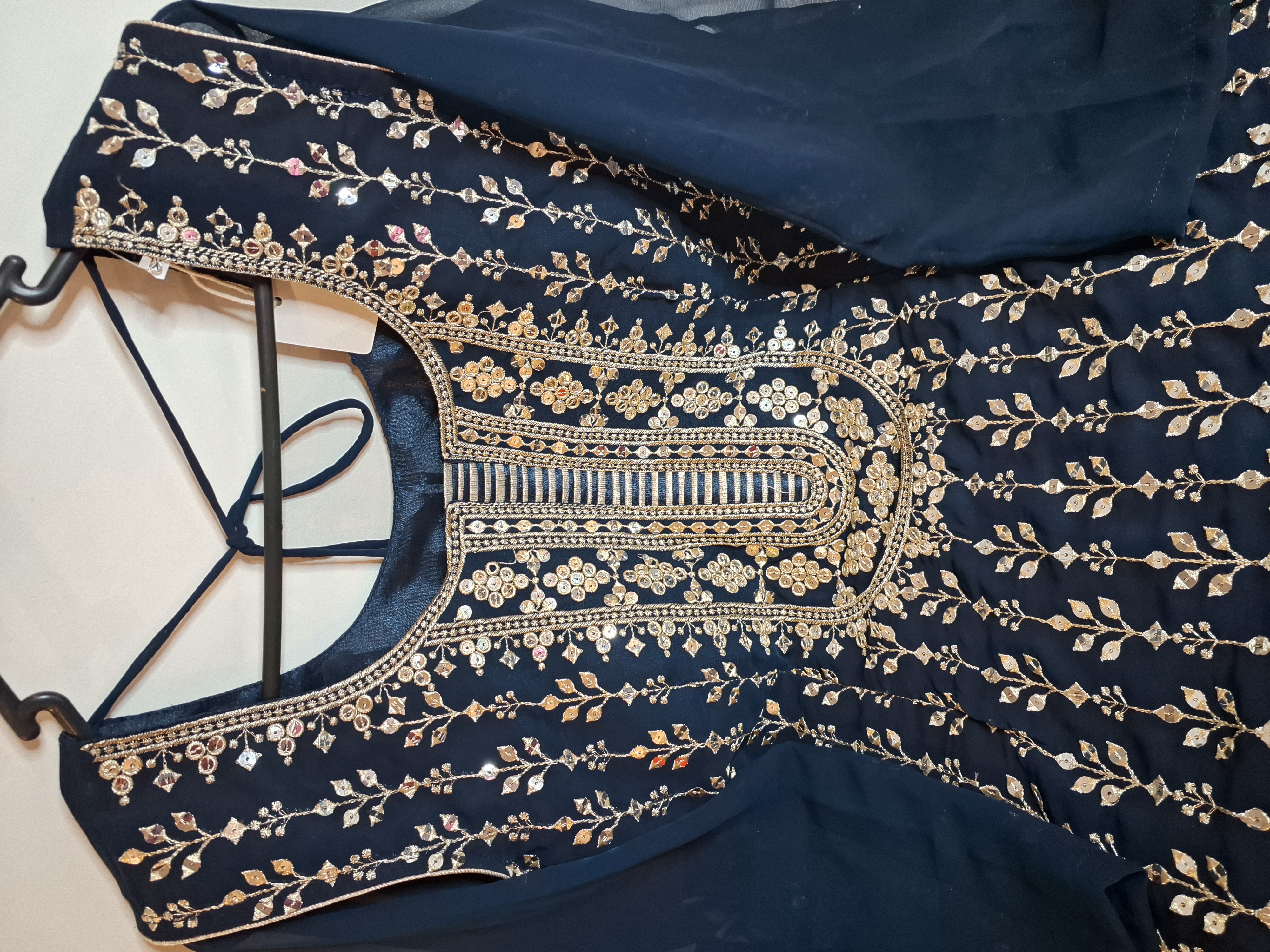 Teal blue Sharara suit, size 42-43 