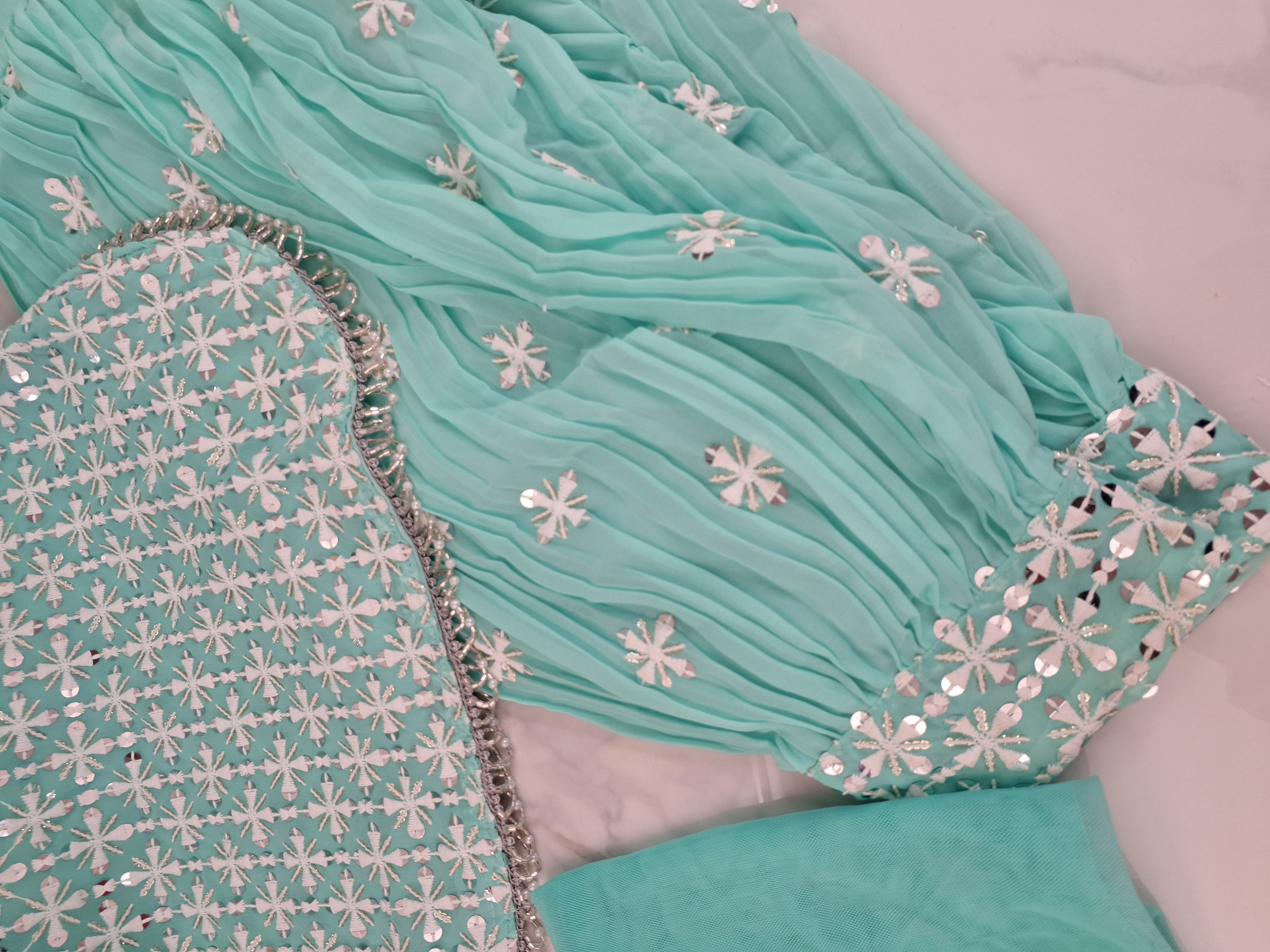 kids Mint Blue Salwar suit, size 26 (5-6 years) 