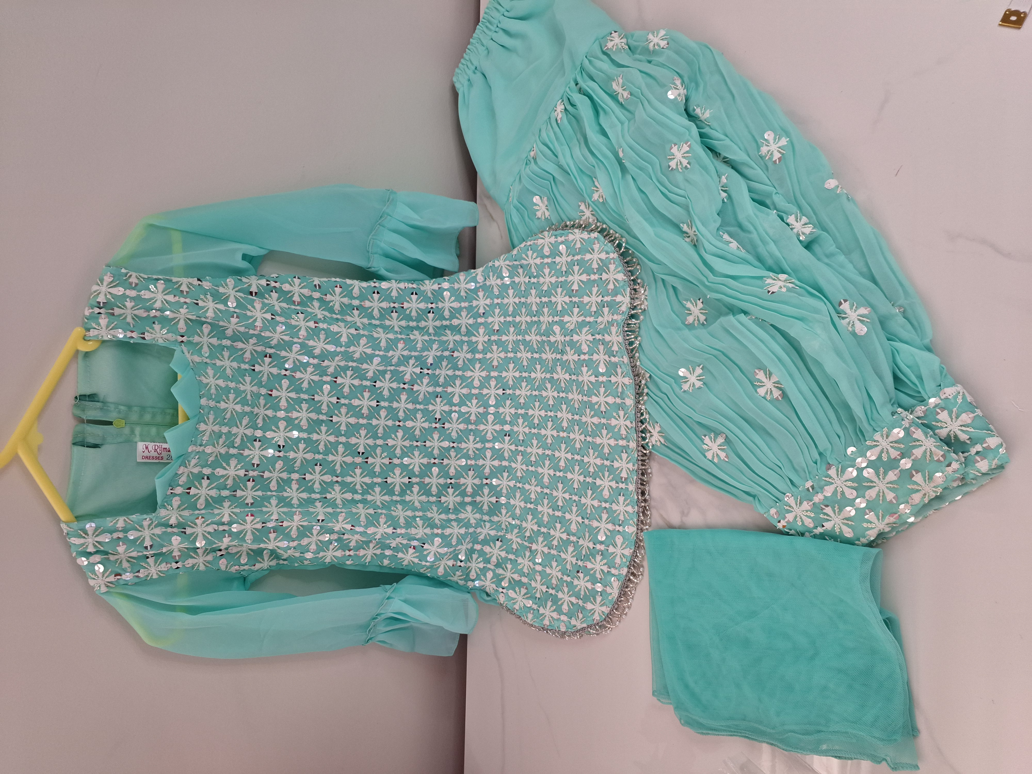 kids Mint Blue Salwar suit, size 26 (5-6 years) 