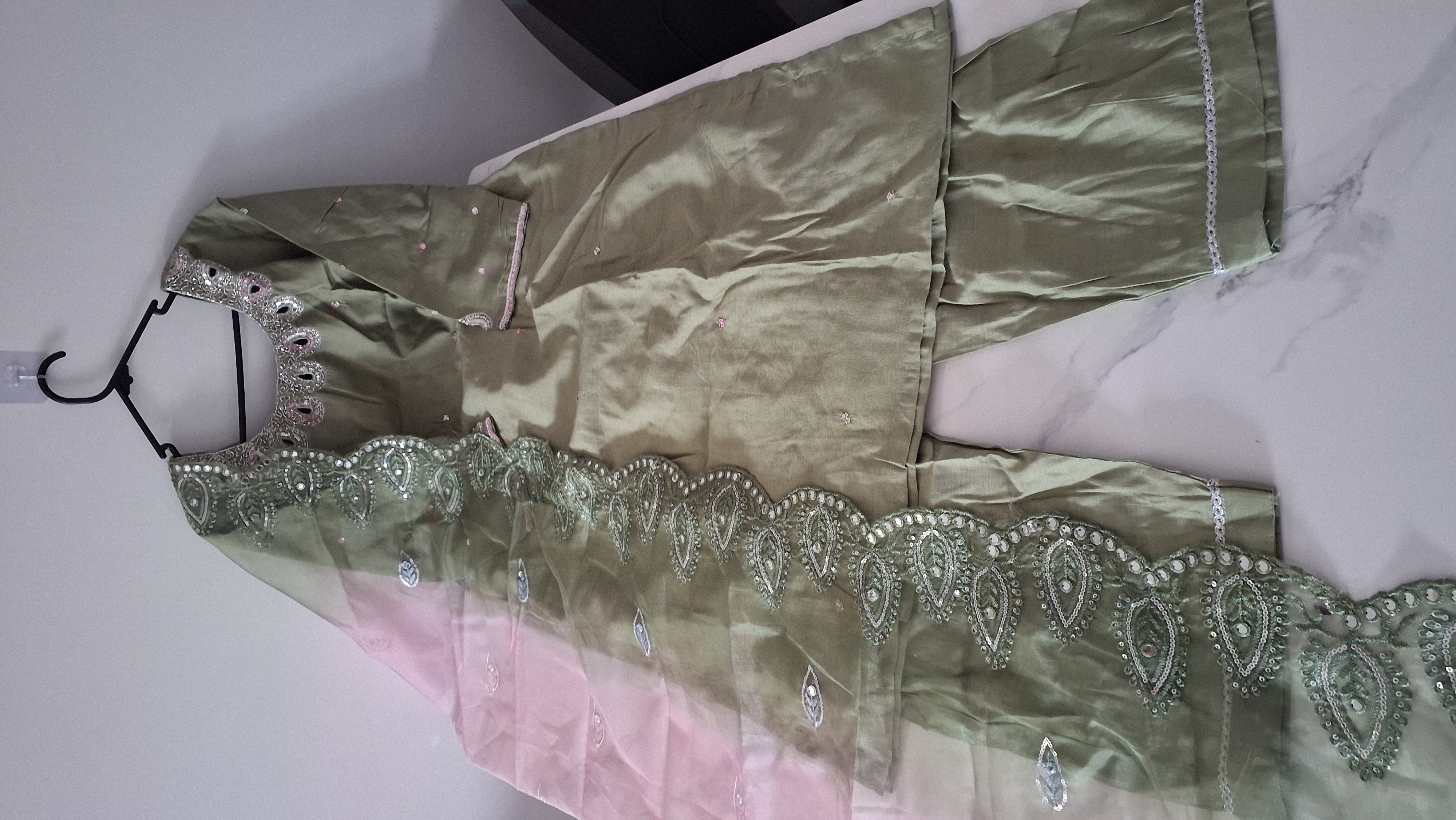 Plus size hand embroidered Palazzo pant suit , sizes 48 and 50 