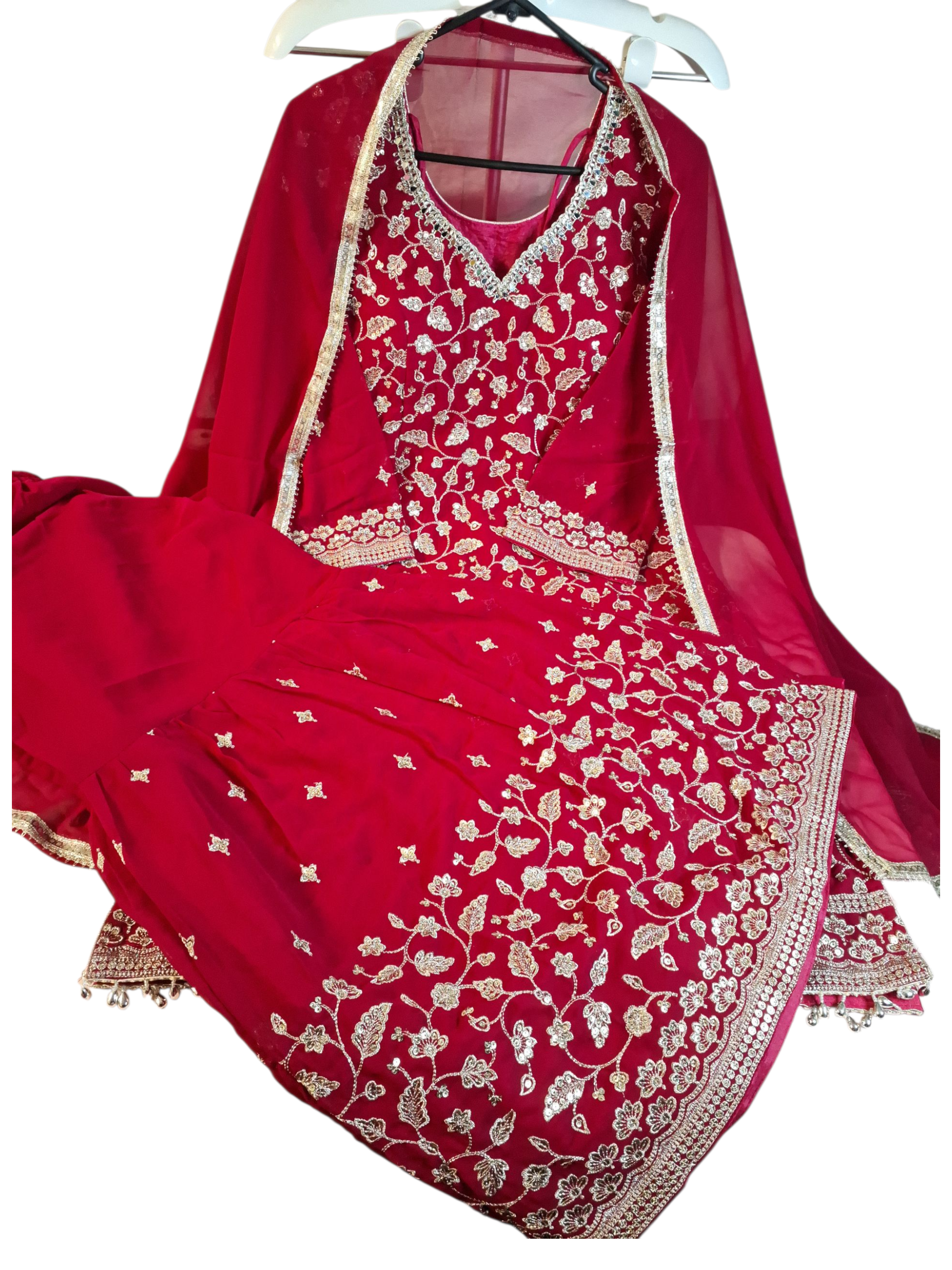 Rani pink Sharara suit, size 38 