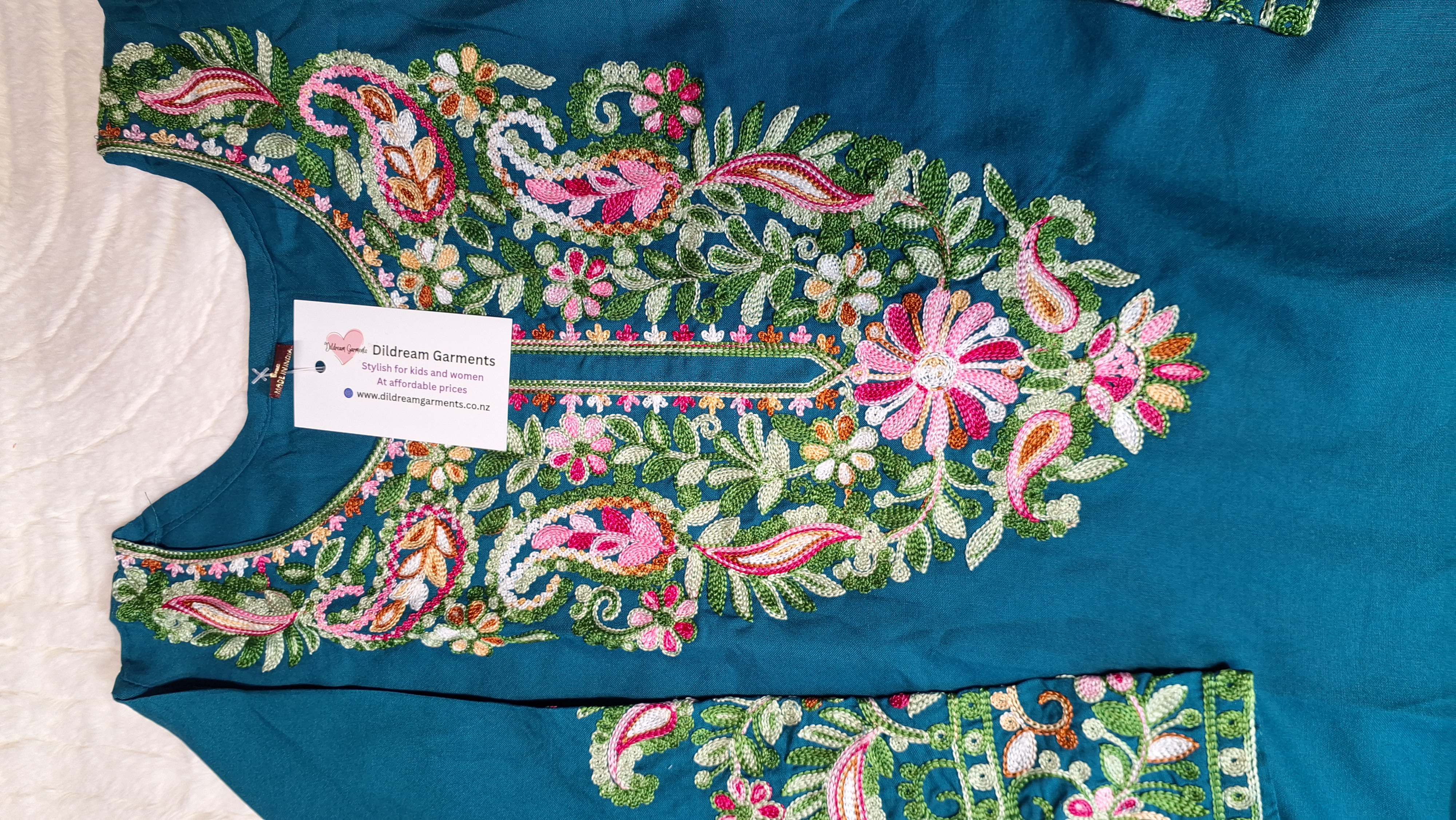 Teal blue kashmiri coord set