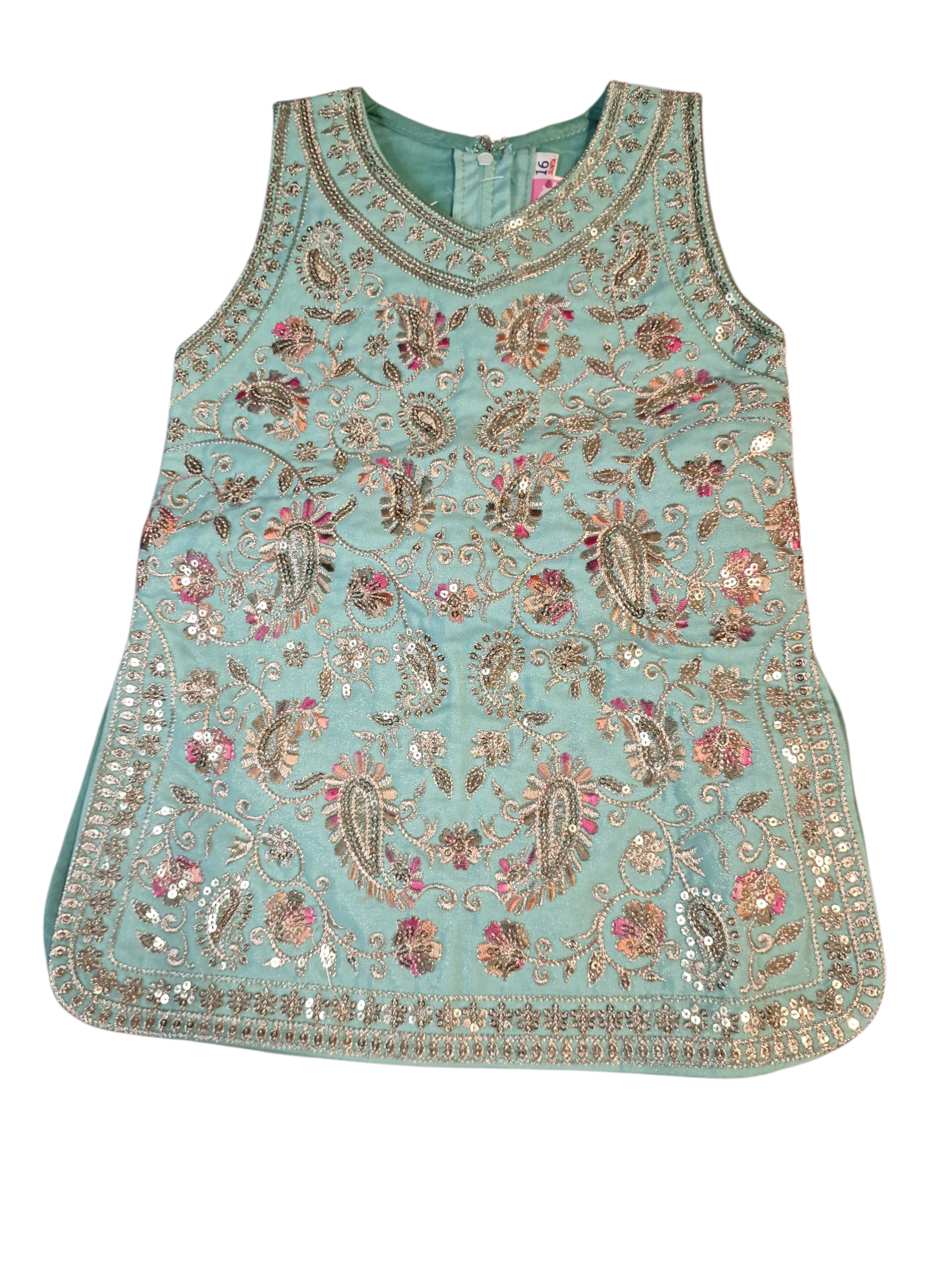 Baby's sea green salwar suit, size 16 (1 years older), 18 (1.5 years older), 20 (2 years)