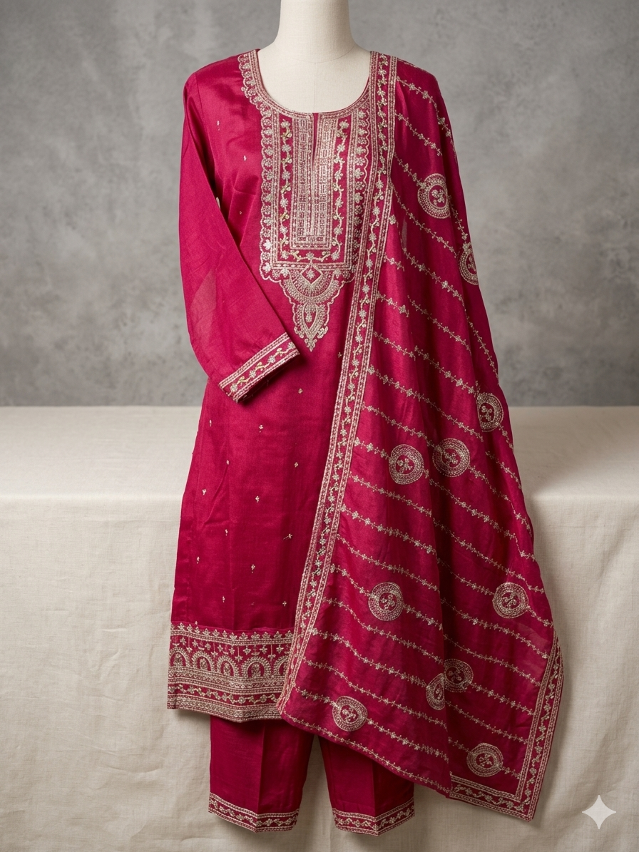 Size 44-46, Embroidered palazzo suit