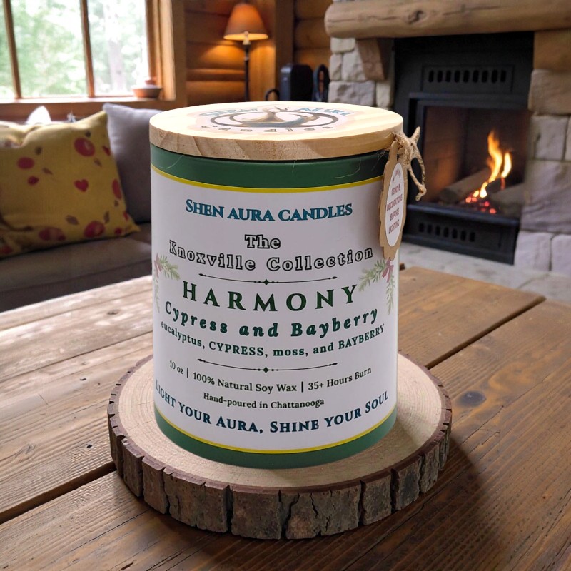 Shen Aura Harmony Cypress and Bayberry Candle