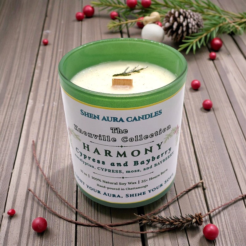 Shen Aura Harmony Cypress and Bayberry Candle
