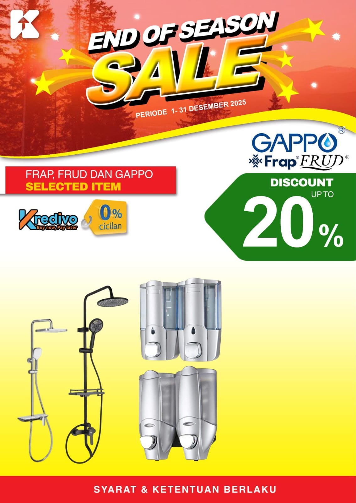 Shower set dan dispenser sabun