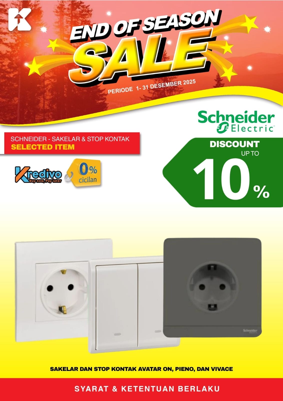 Sakelar dan stop kontak Schneider Electric