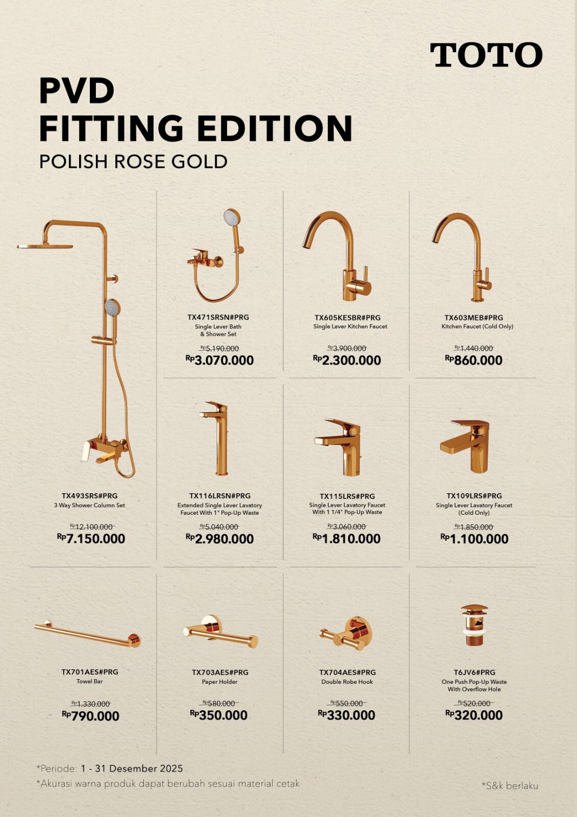 TOTO PVD Fitting Edition