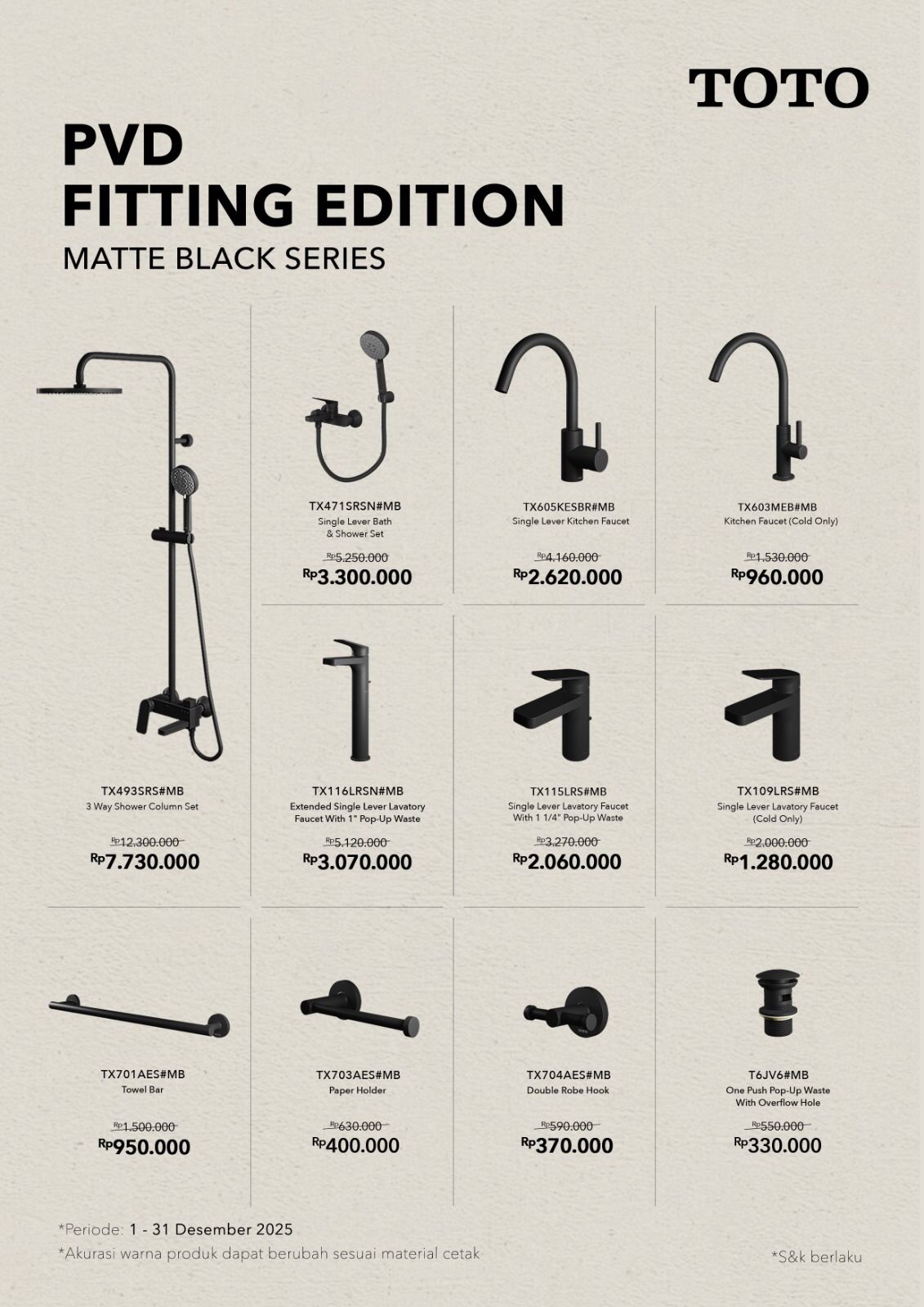 TOTO PVD Fitting Edition