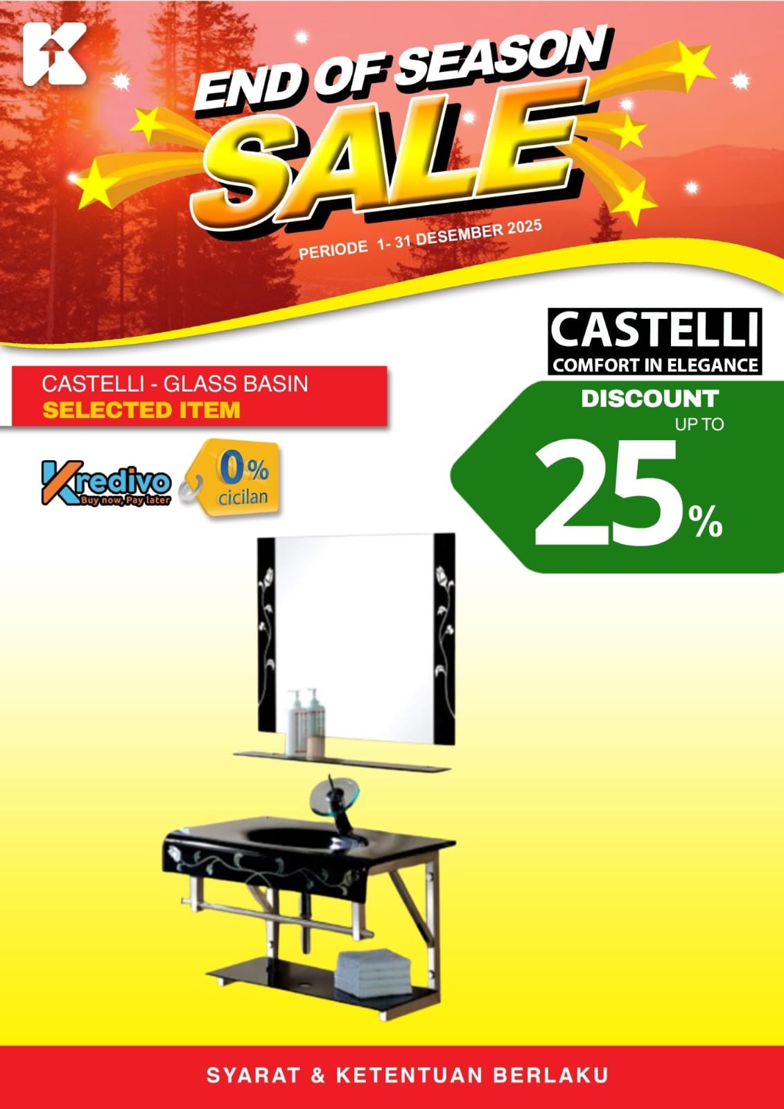 Castelli Glass Basin