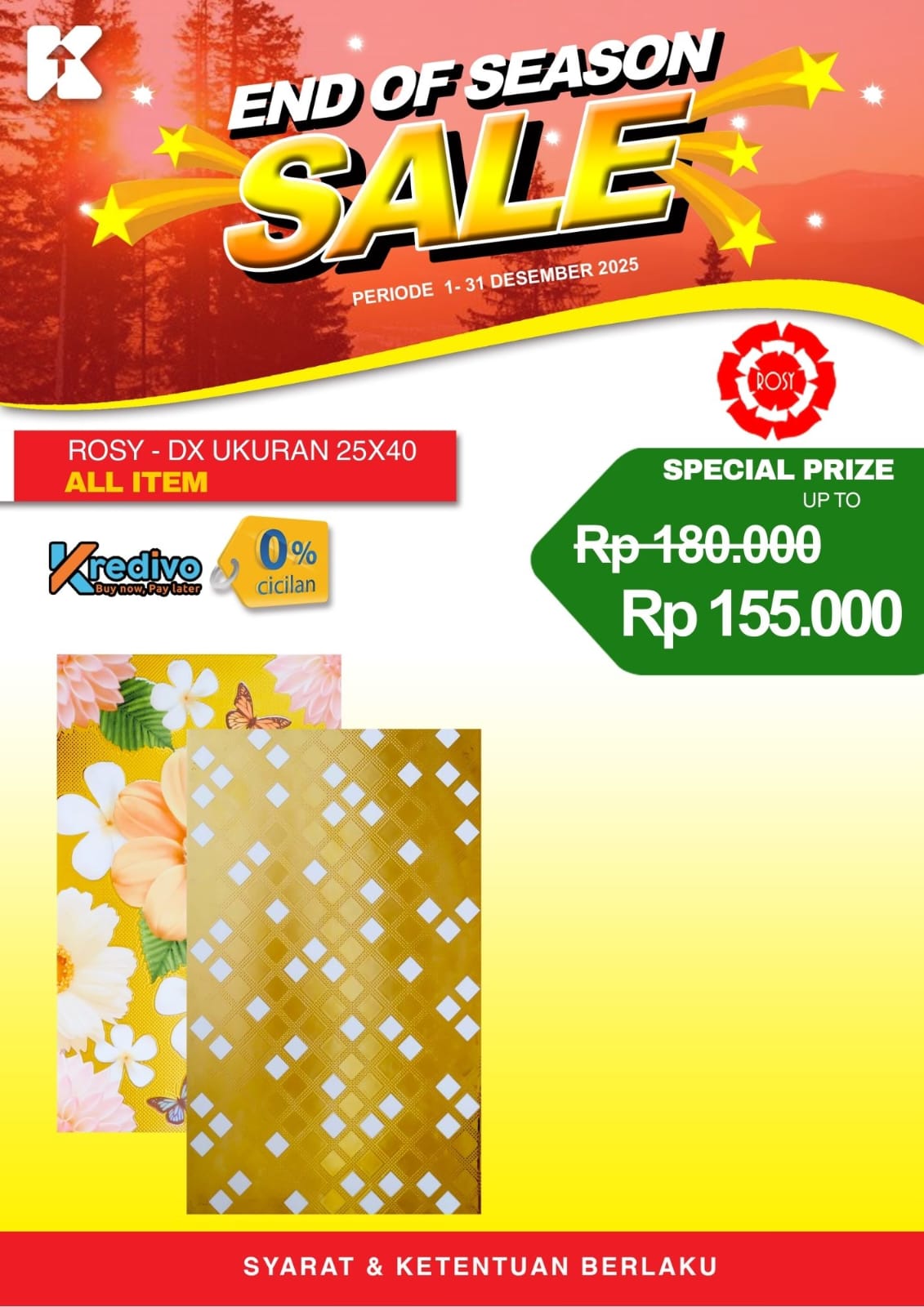 Rosy - DX Ukuran 25x40