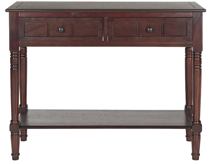 American Homes Collection Samantha Dark Cherry 2-Drawer Console Table