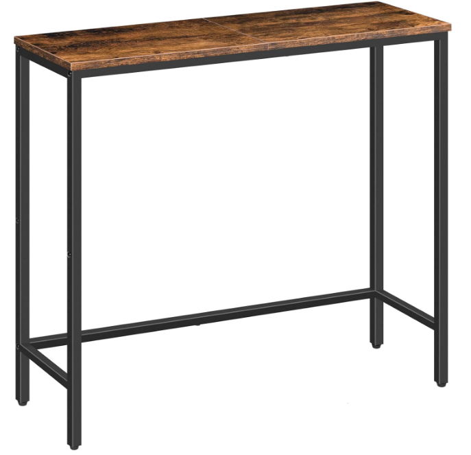 Narrow Console Table, 29.5" Small Entryway Table, Thin Sofa Table, Side Table, Display Table, for Hallway, Bedroom, Living Room, Foyer, Rustic Brown and Black