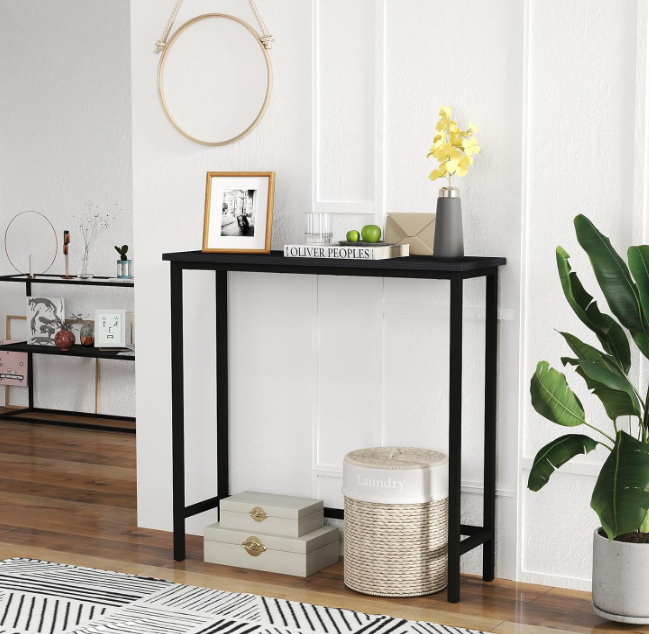 Narrow Hallway Table, 29.5" Small Console Table, Slim Entryway Table, Sofa Table, for Hallway, Bedroom, Living Room, Foyer, Black