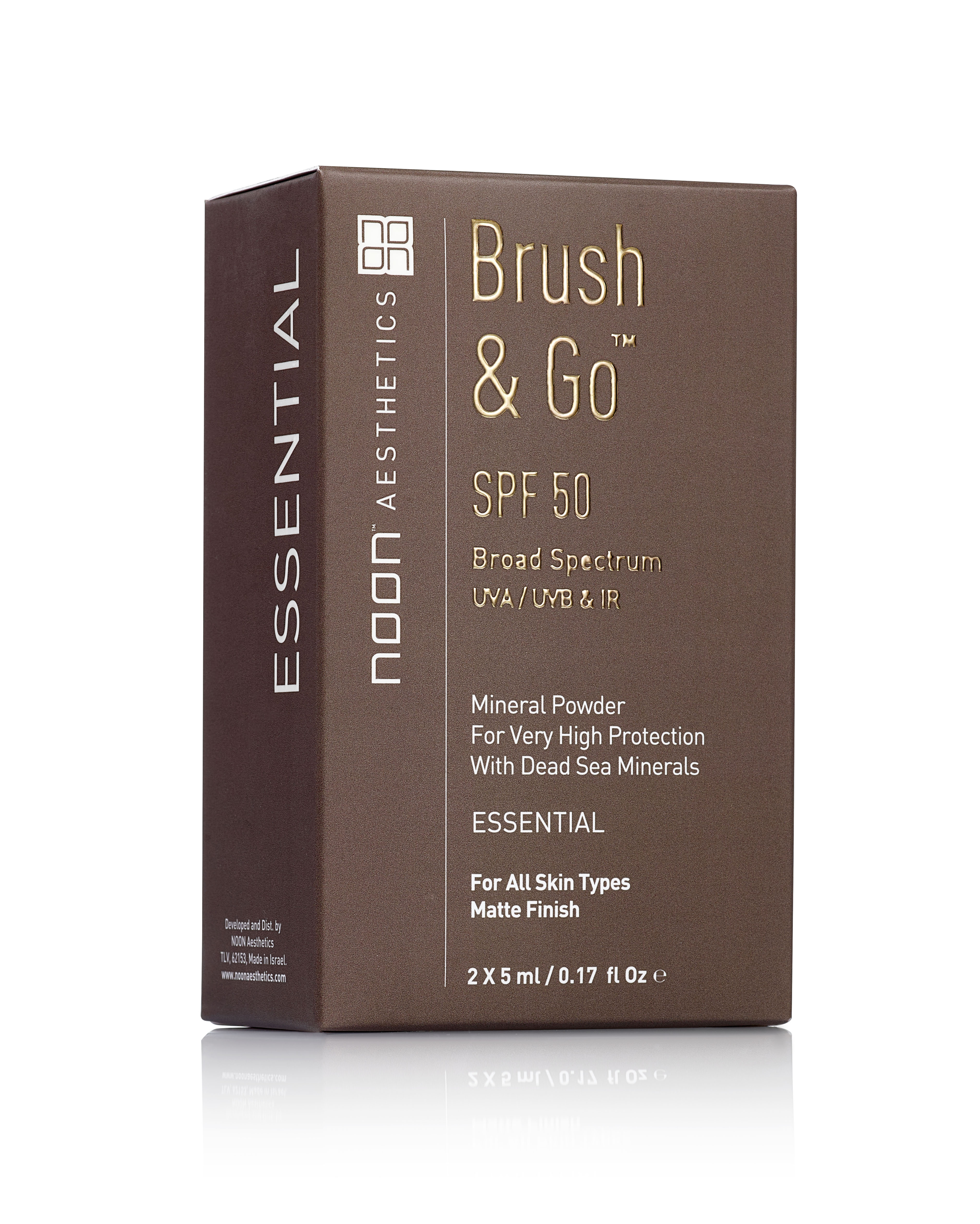 Brush & Go™ - Apsauga nuo saulės su Negyvosios jūros mineralais sukurta taip, kad atitiktų visų odos tipų poreikius