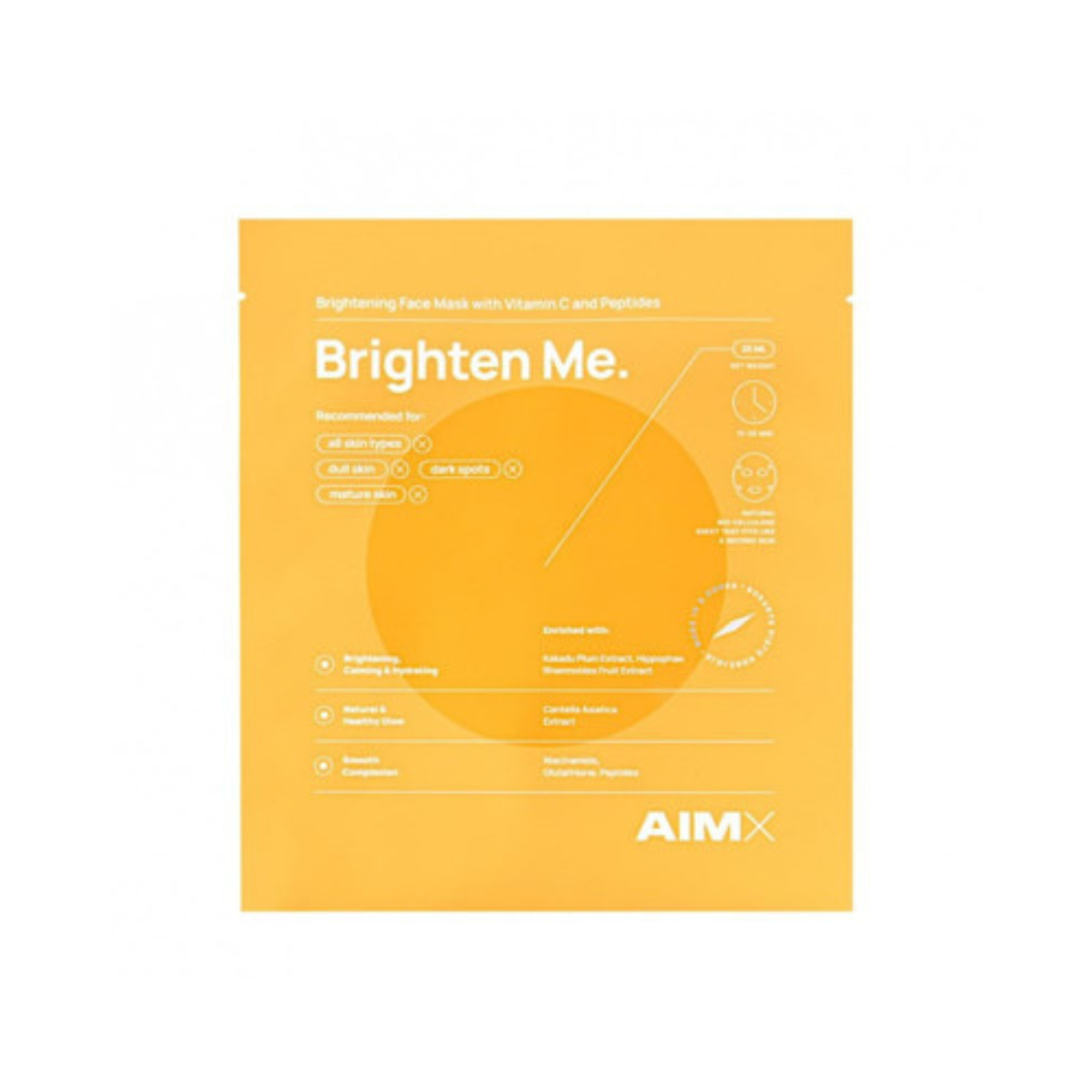 Greito poveikio skaistinanti lakštinė veido kaukė su vitaminu C AIMX „Brighten Me“