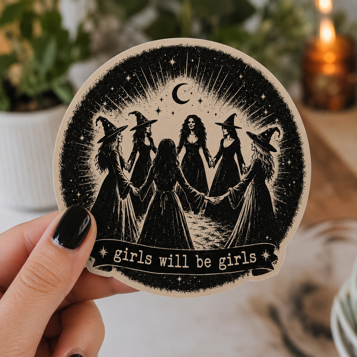 Witchy Circle Vinyl Sticker