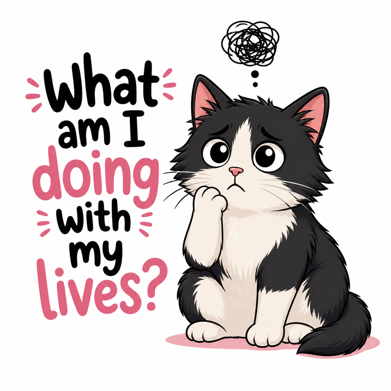 What am I doing with my lives? Funny Sticker