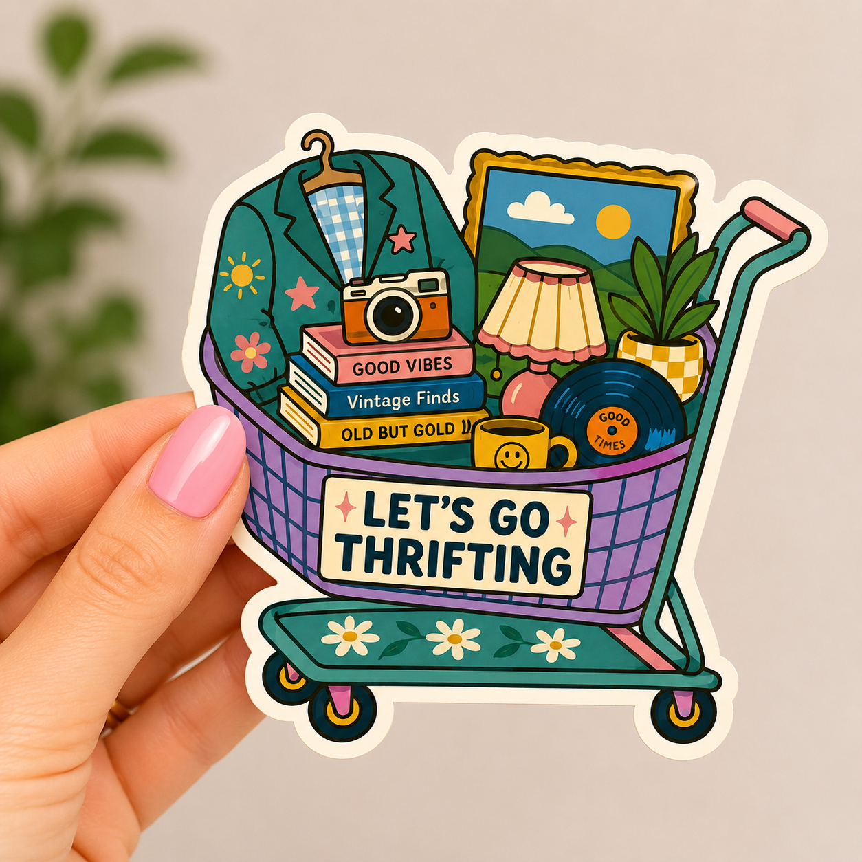 Let's Go Thrifting Sticker