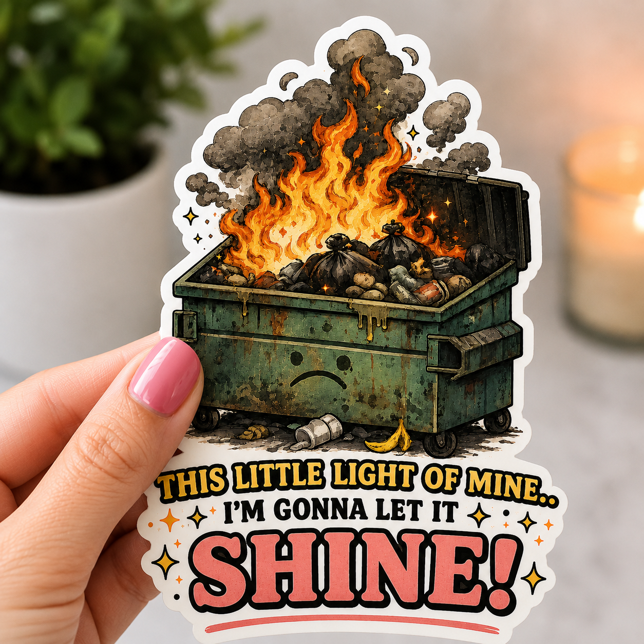 Dumpster Fire Vinyl Sticker