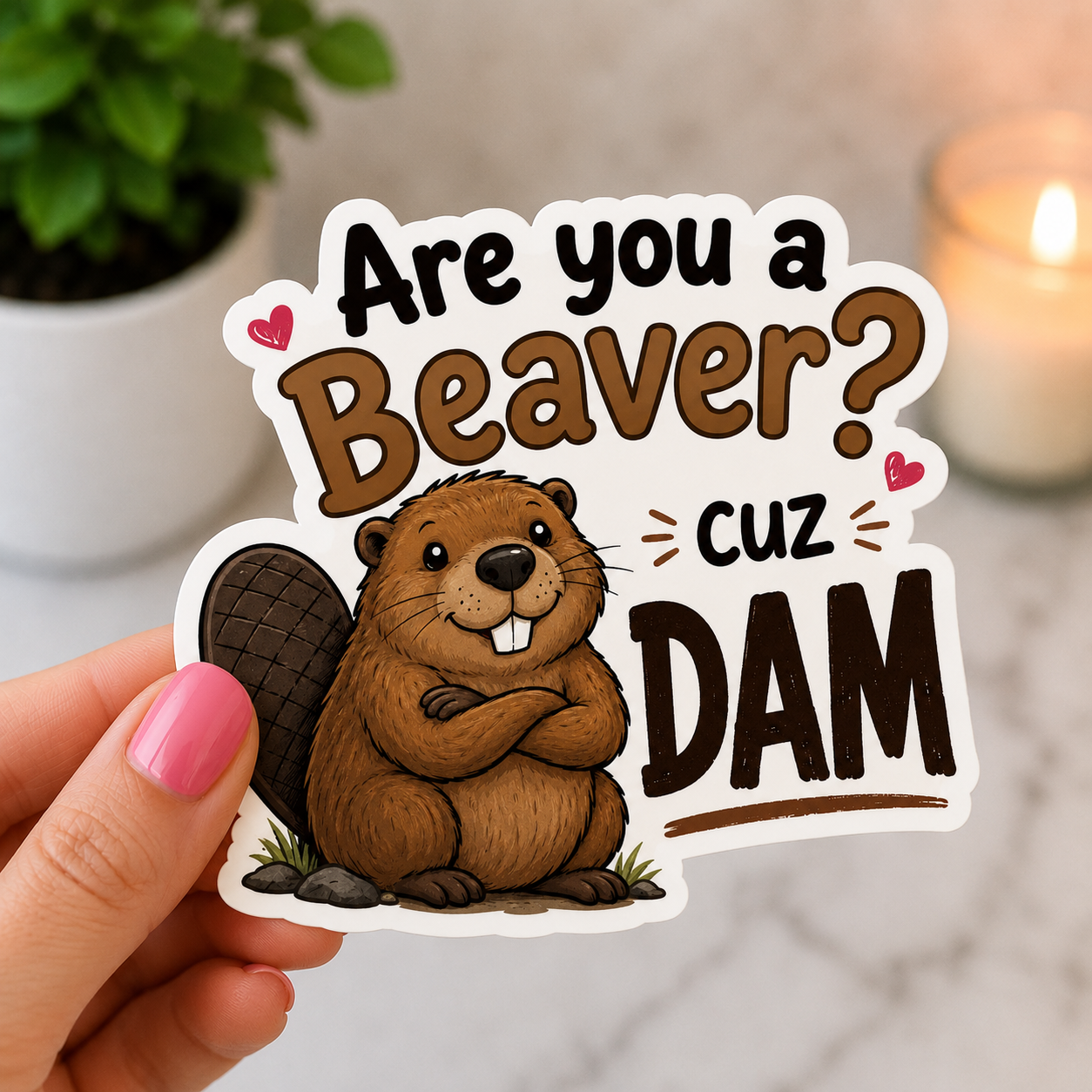 Funny Beaver Pun Sticker
