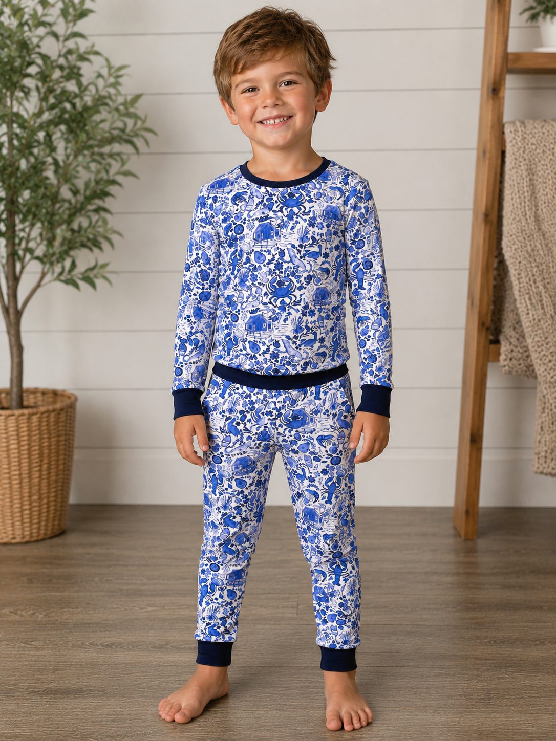 Southern Blues Premium Bamboo Family Matching Pajamas