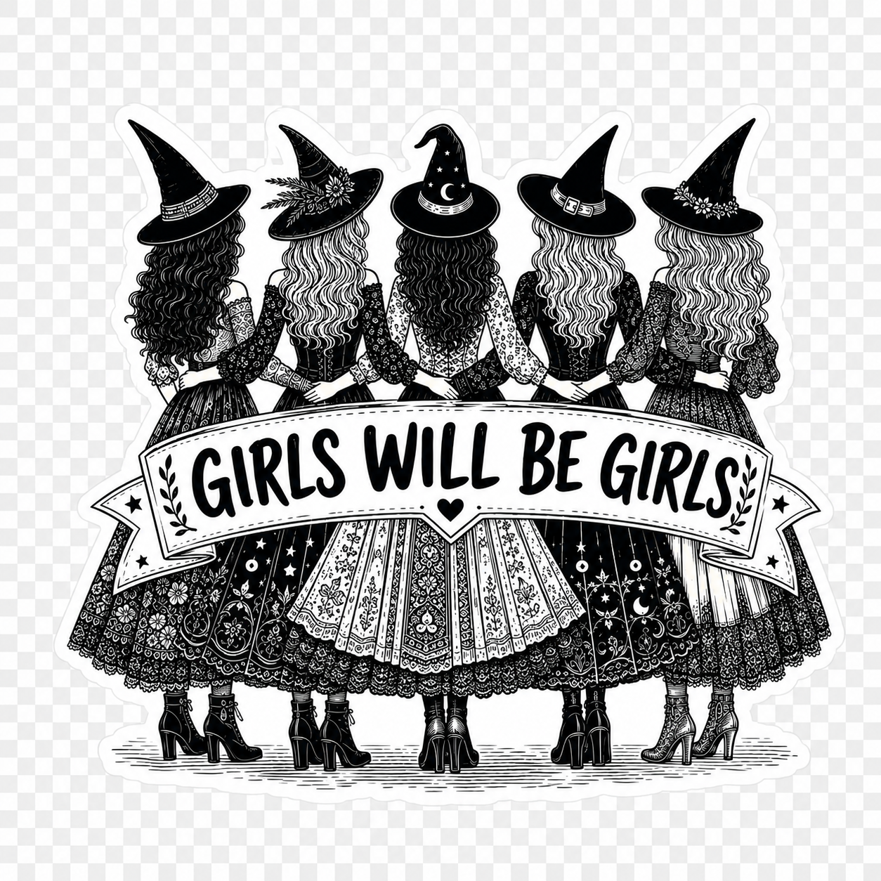 Girls Will Be Girls Witch Sticker