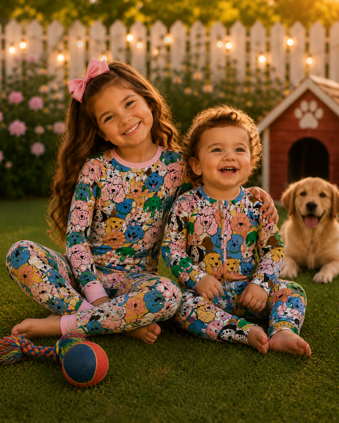 Kids' Puppy Print Pajama Set