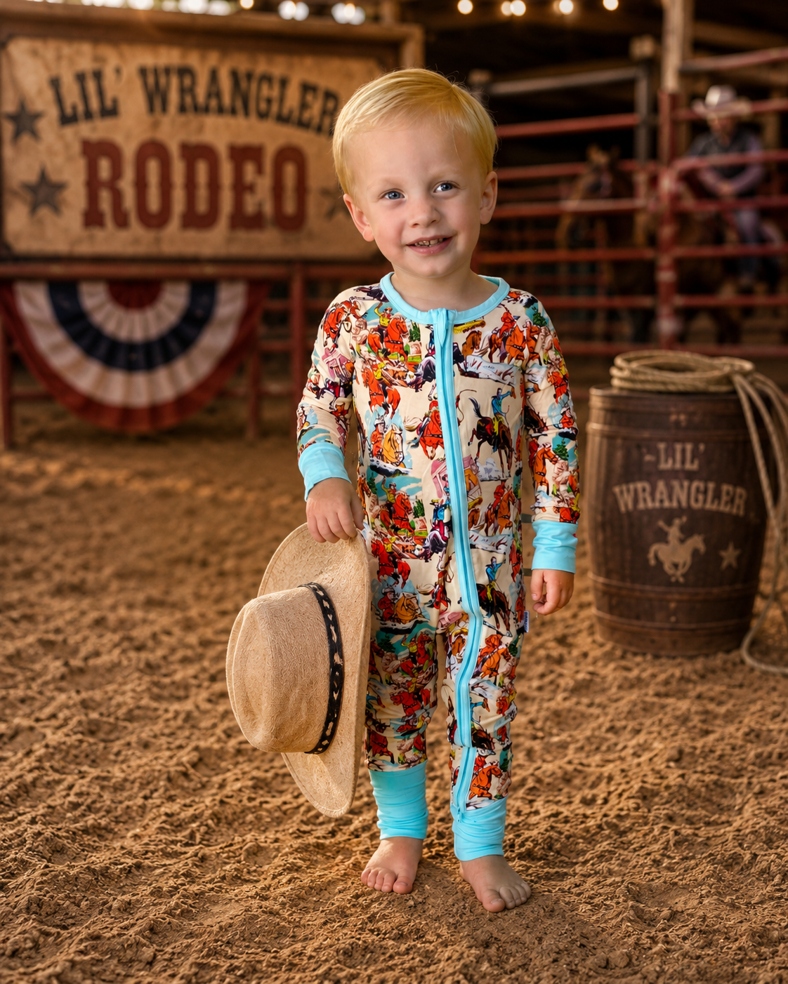 Lil' Buckaroo Premium Bamboo  Western Rodeo Pajama Set