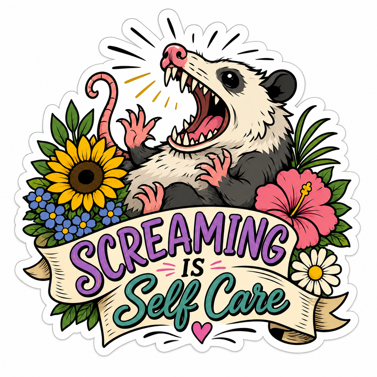 Screaming is Self Care Sticker