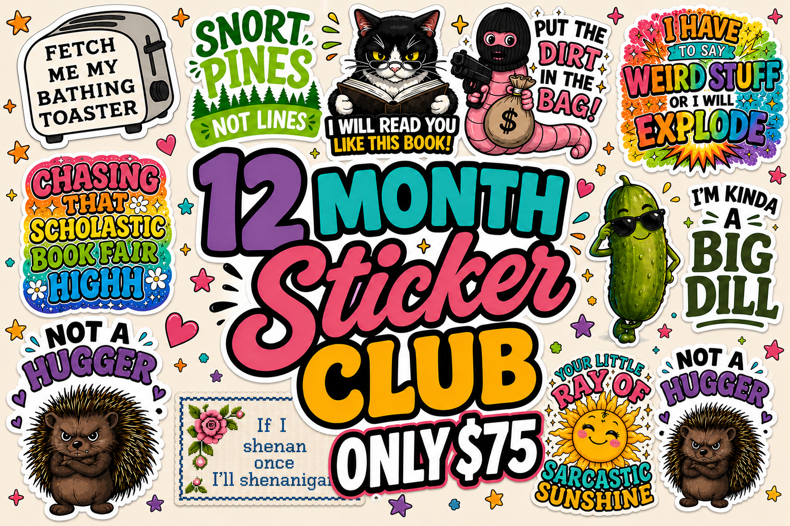 12 Month Sticker Club