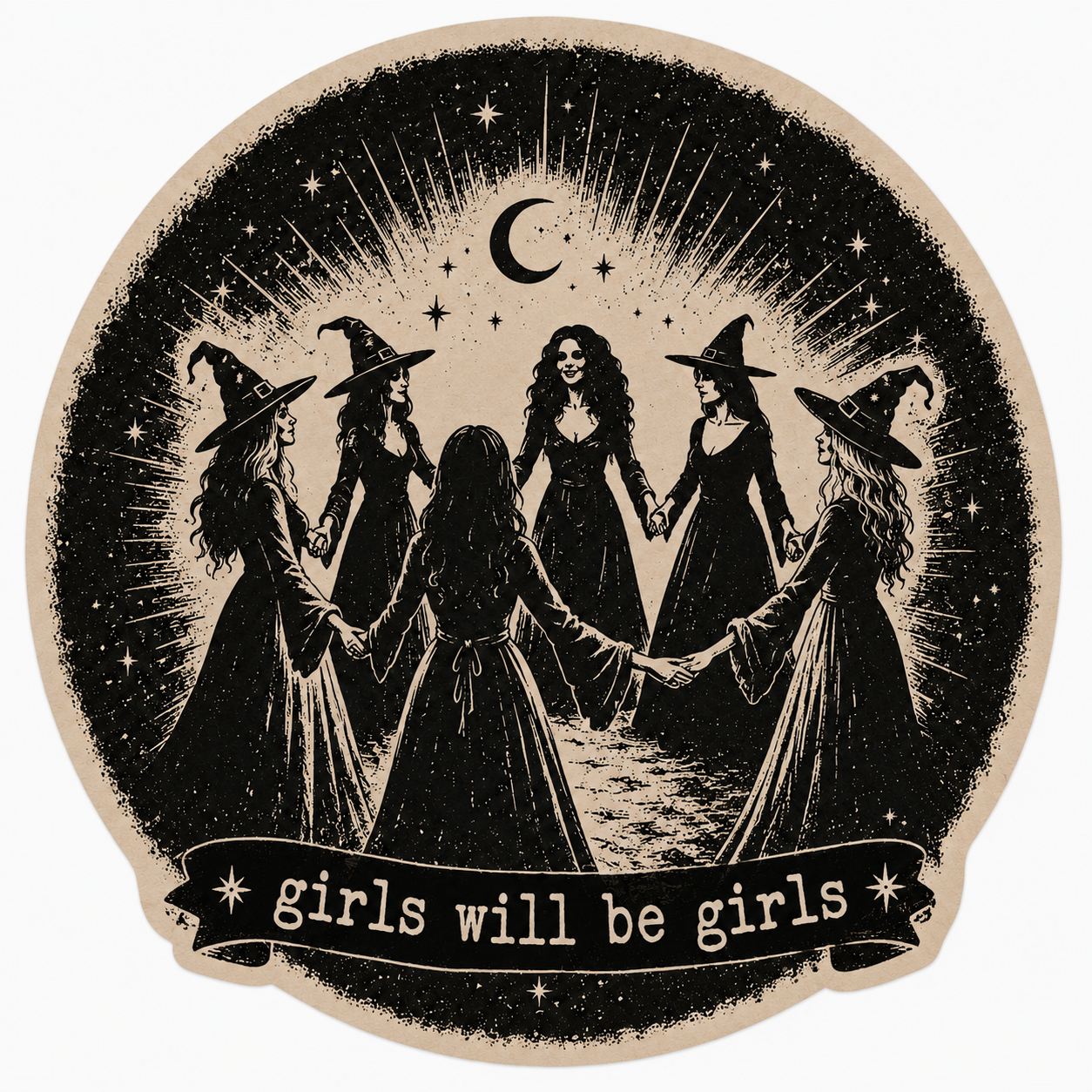 Witchy Circle Vinyl Sticker
