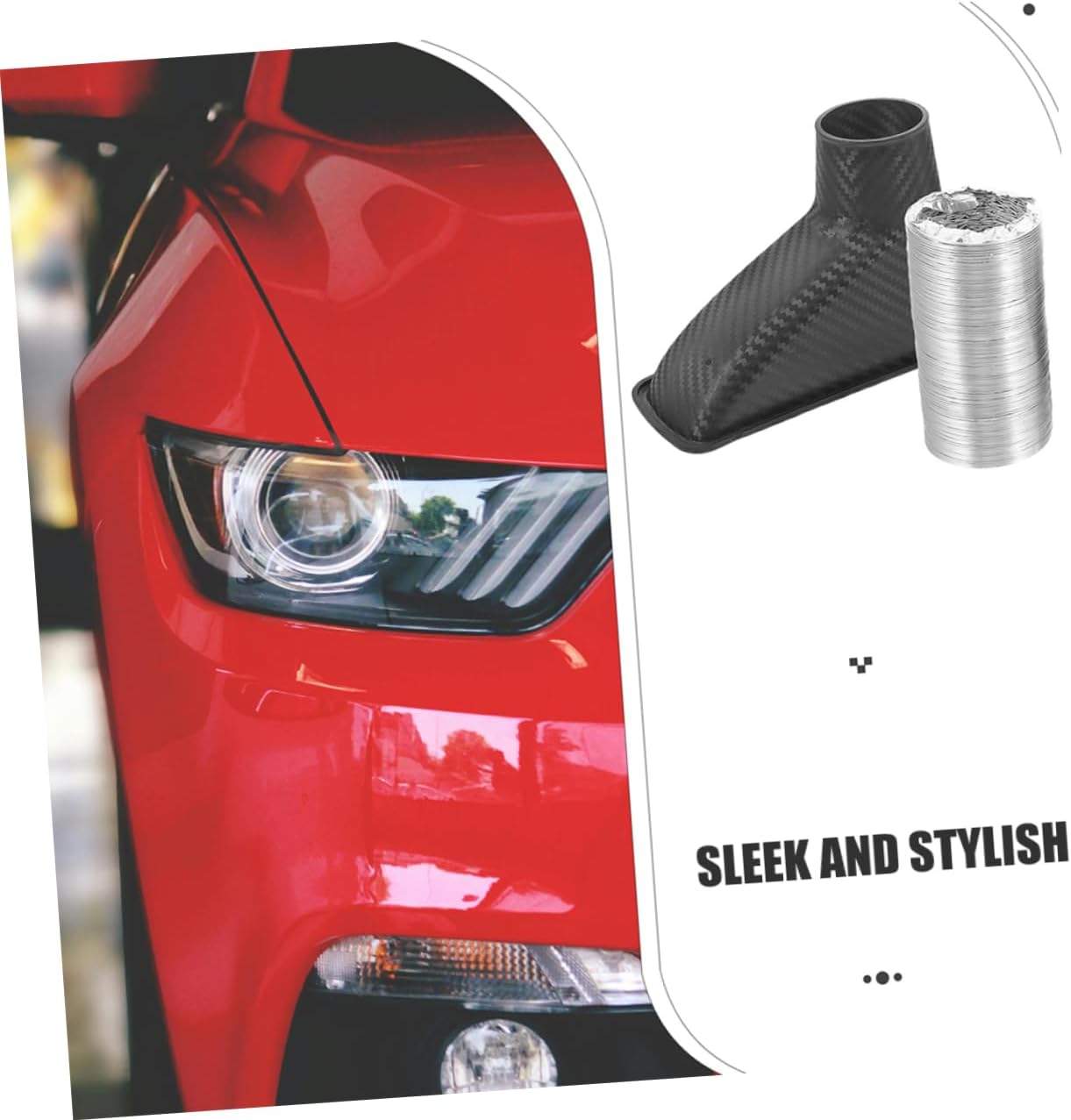 iplusmile 3 Juegos Entrada De Aire De Fibra De Carbono Sistema De Admisión Del Motor Estética Del Automóvil Manguera De Conducto De Aire Conducto De Aire Del Coche Autopartes 2 Piezas * 3