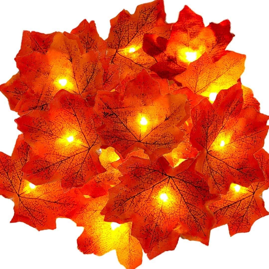 Tira Led, LETTURE Guirnaldas Luces Hojas De Otoño Tira Luces Led Garland Decorativas 3m 20 LED para Navidad Fiesta Año Nuevo Boda Decorarar en Casa Dormitorio Patio Jardín